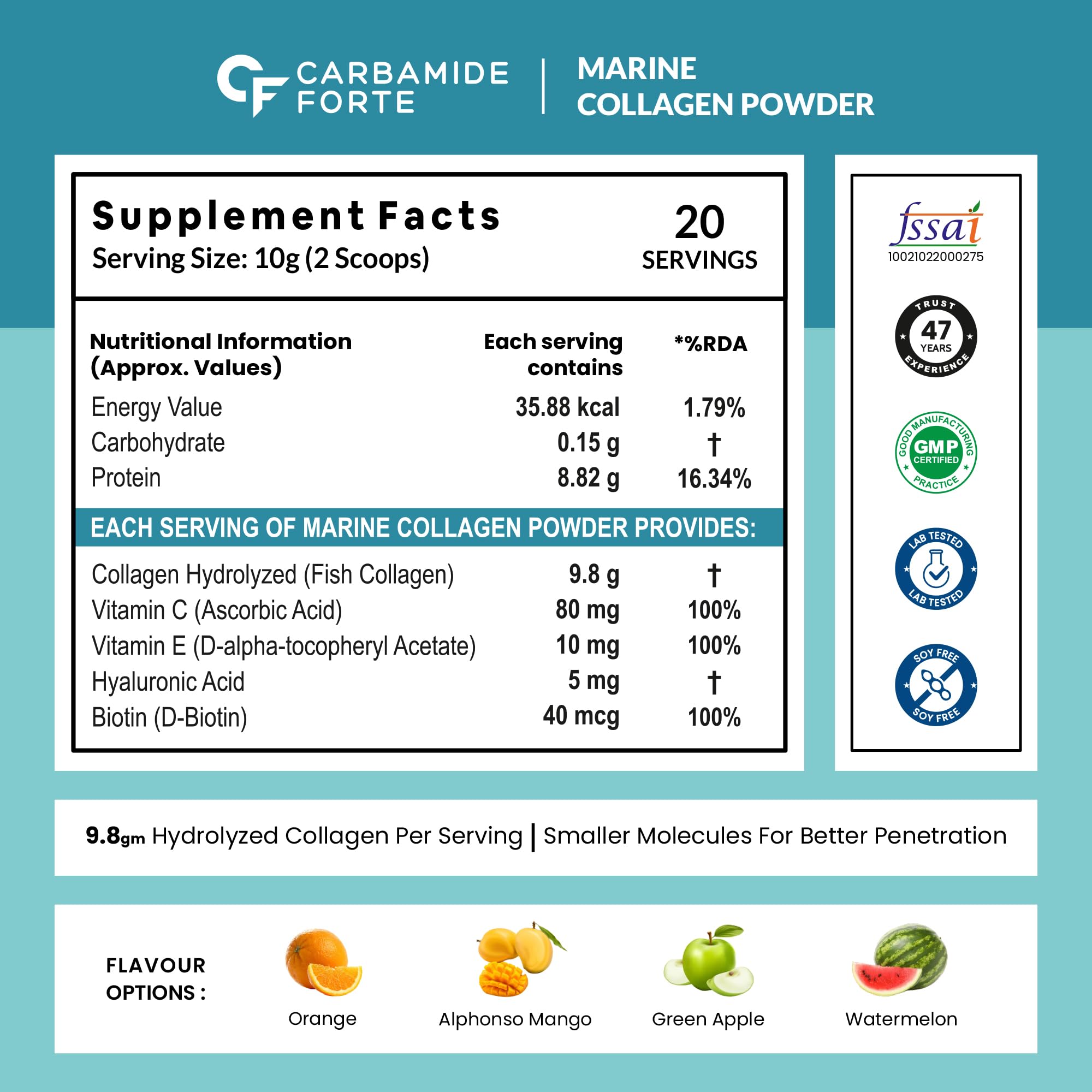 Premium Hydrolyzed Marine Collagen Peptides Powder 200g - Skin, Hair & Bone Health Supplement for Women & Men | Supports Collagen Production, Anti-Aging & Joint Health | Great for Smoothies, Coffee & Post-Workout Recovery