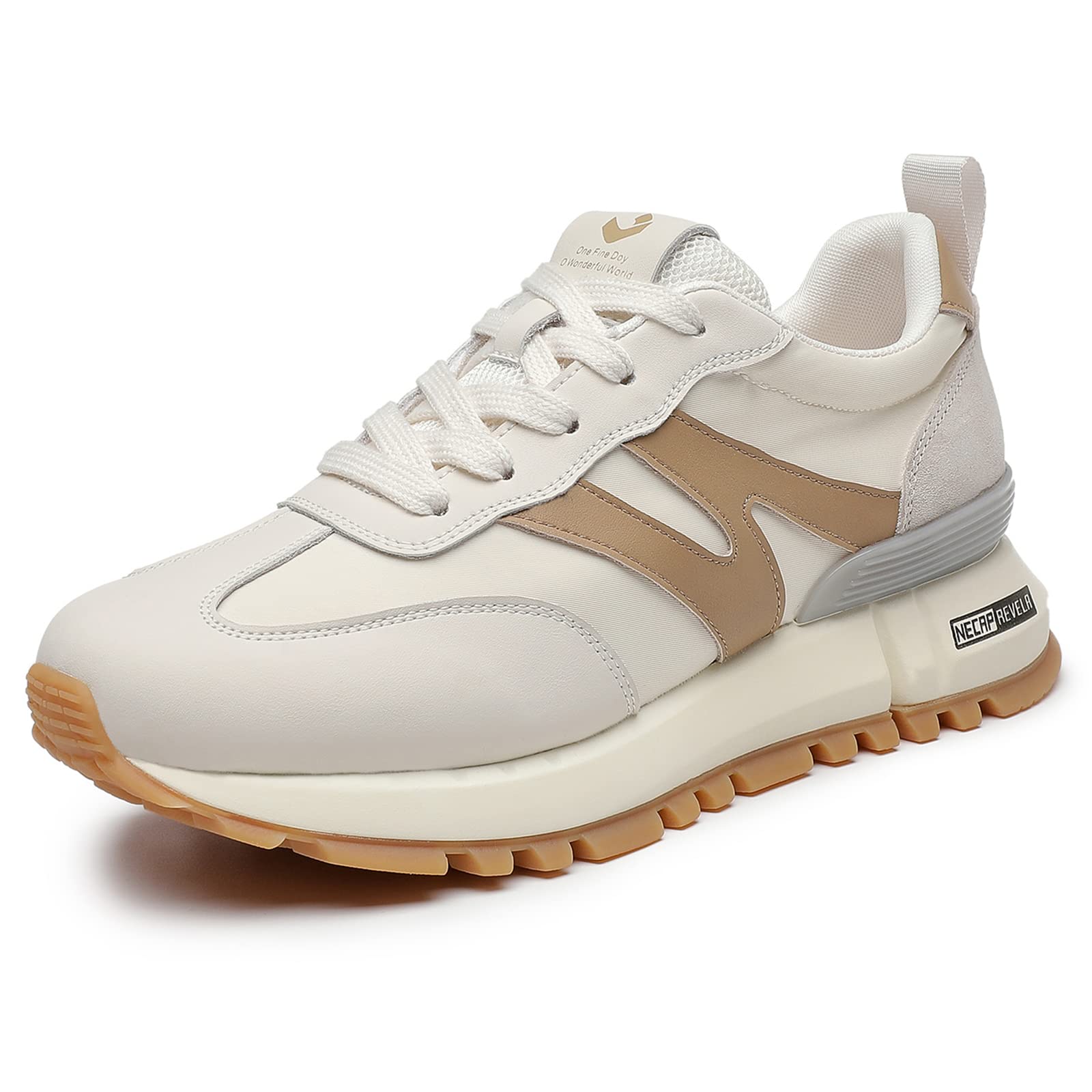Somiliss Women's Genuine Leather & Suede Patchwork Sneakers - Non-Slip Casual Walking Shoes for Running, Tennis & Fashion | Comfortable Lace-Up Design for Workouts, Travel & Daily Wear