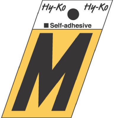 Hy-Ko 1-1/2 Inch Black Aluminum Self-Adhesive Letter M - Durable Metal Alphabet for Mailboxes, Signs & DIY Home Decor (1 Piece)