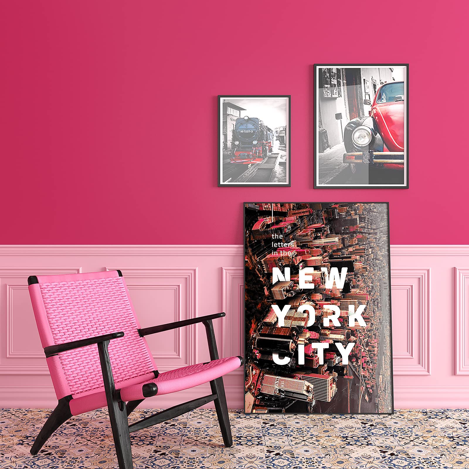 VEELIKE 15.7''x354'' Magenta Pink Peel and Stick Wallpaper - Self-Adhesive Vinyl Contact Paper for Cabinets, Shelves & Walls - Removable Decorative Wallpaper for Girls Bedroom, Nursery & Furniture - Easy DIY Home Decor Upgrade