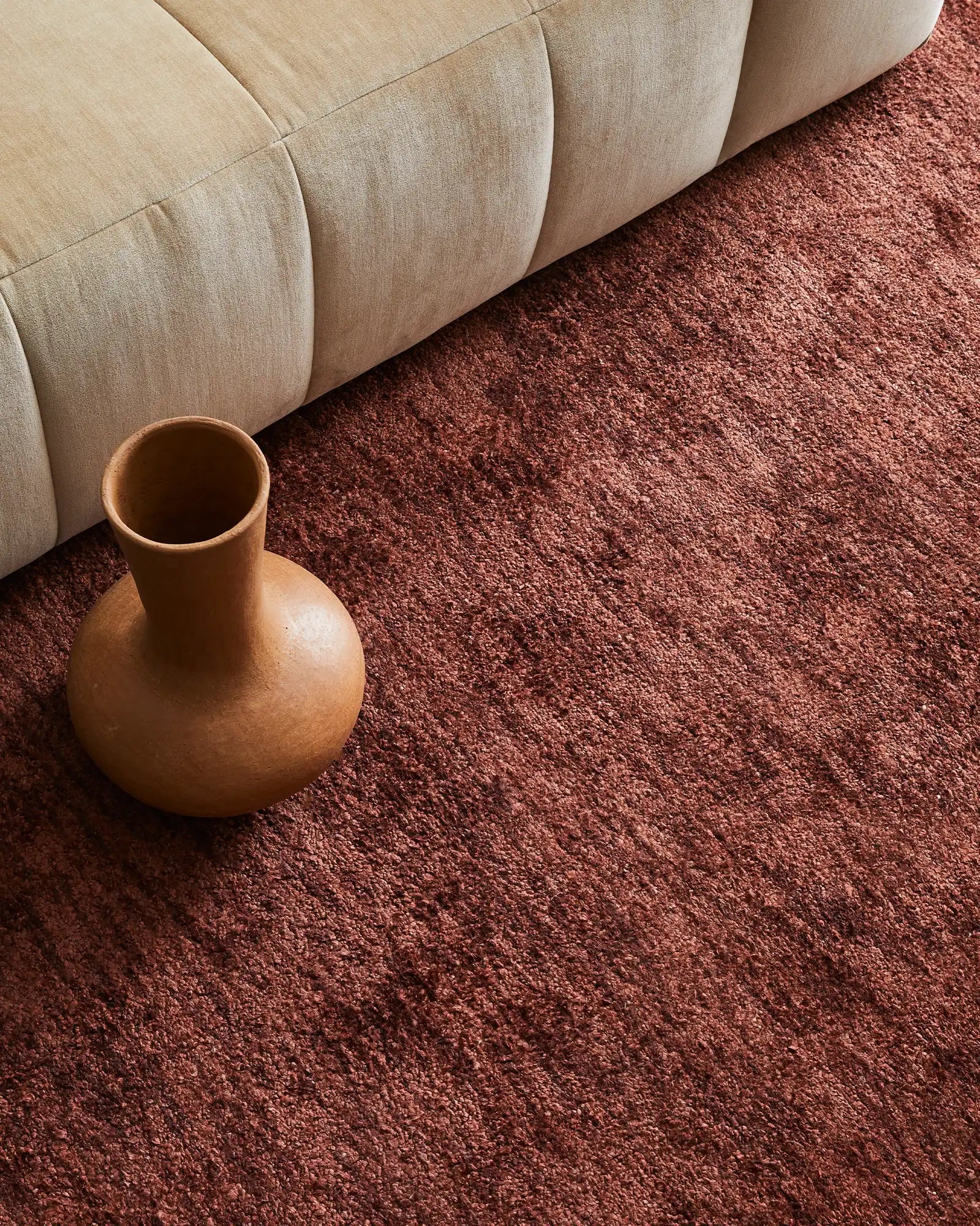 Almonte Rug Clay - Premium Handmade Clay Rug for Home Decor | Perfect for Living Room, Bedroom & Office