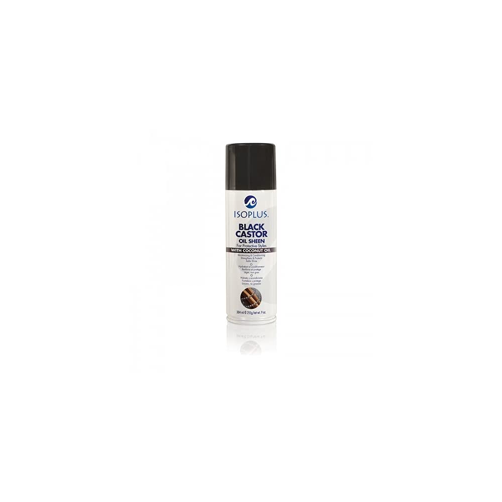 Isoplus Black Castor Oil Sheen Spray with Coconut Oil for Hair Growth & Shine - 9 Oz (Pack of 12) - Perfect for Dry, Damaged Hair & Natural Hair Care Routine