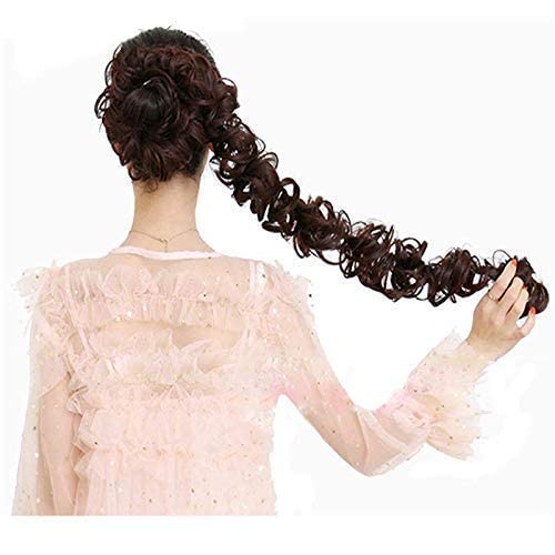 BLUSHIA Hair Buns for Women & Girls - Natural Black Frill Hair Extensions | Messy Bun & Ponytail Extension | Perfect for Parties, Weddings & Everyday Styling