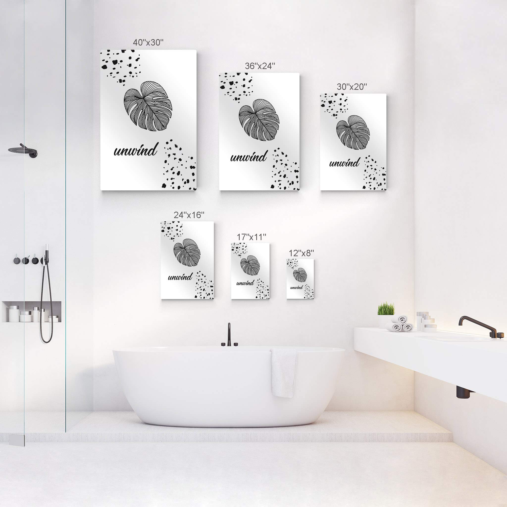 Smile Art Metal Print Bathroom Sign - Black & White Wall Decor for Home & Bathroom