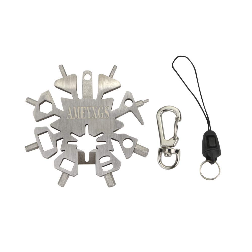 SHARROW 21-in-1 Multi-Function Stainless Steel Wrench Tool for Archery & Hunting - Arrow Repair, Snowflake Design - Perfect for Outdoor Adventures, Camping & Survival Kits