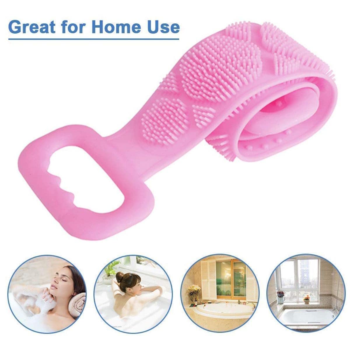 LAGET® Silicone Body Scrubber - Exfoliating Bath Brush Belt for Deep Cleansing, Dead Skin & Dirt Removal - Soft Shower Scrubber for Men, Women & Kids (Pack of 1, Multi-Color) - Perfect for Spa, Shower & Daily Skin Care Routine