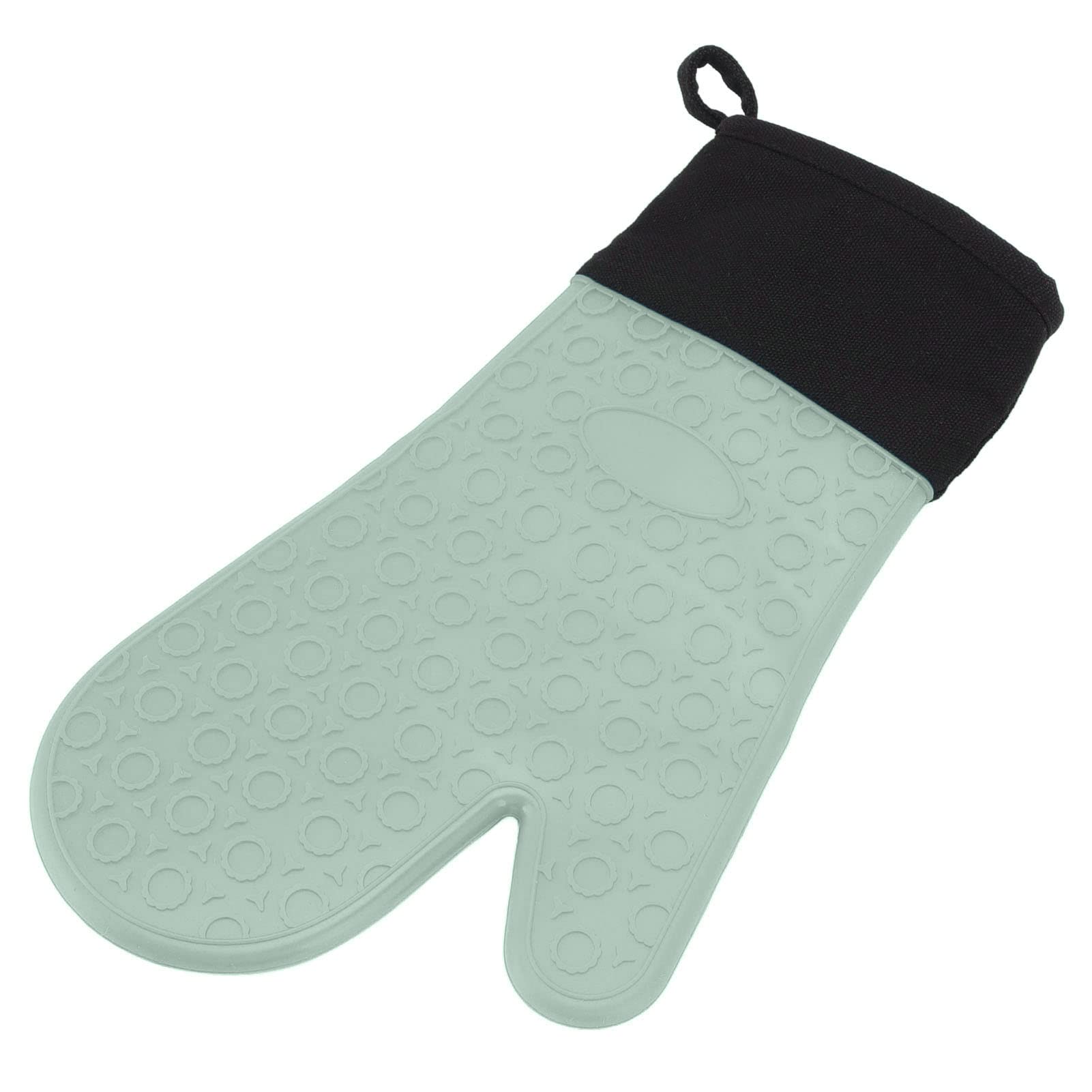 Heat-Resistant Microwave Insulation Gloves - Soft Cotton Lined Silicone Oven Mitts with 2 Finger Design for Hot Pots & Pans (Green) - Perfect for Baking, Cooking & Kitchen Safety
