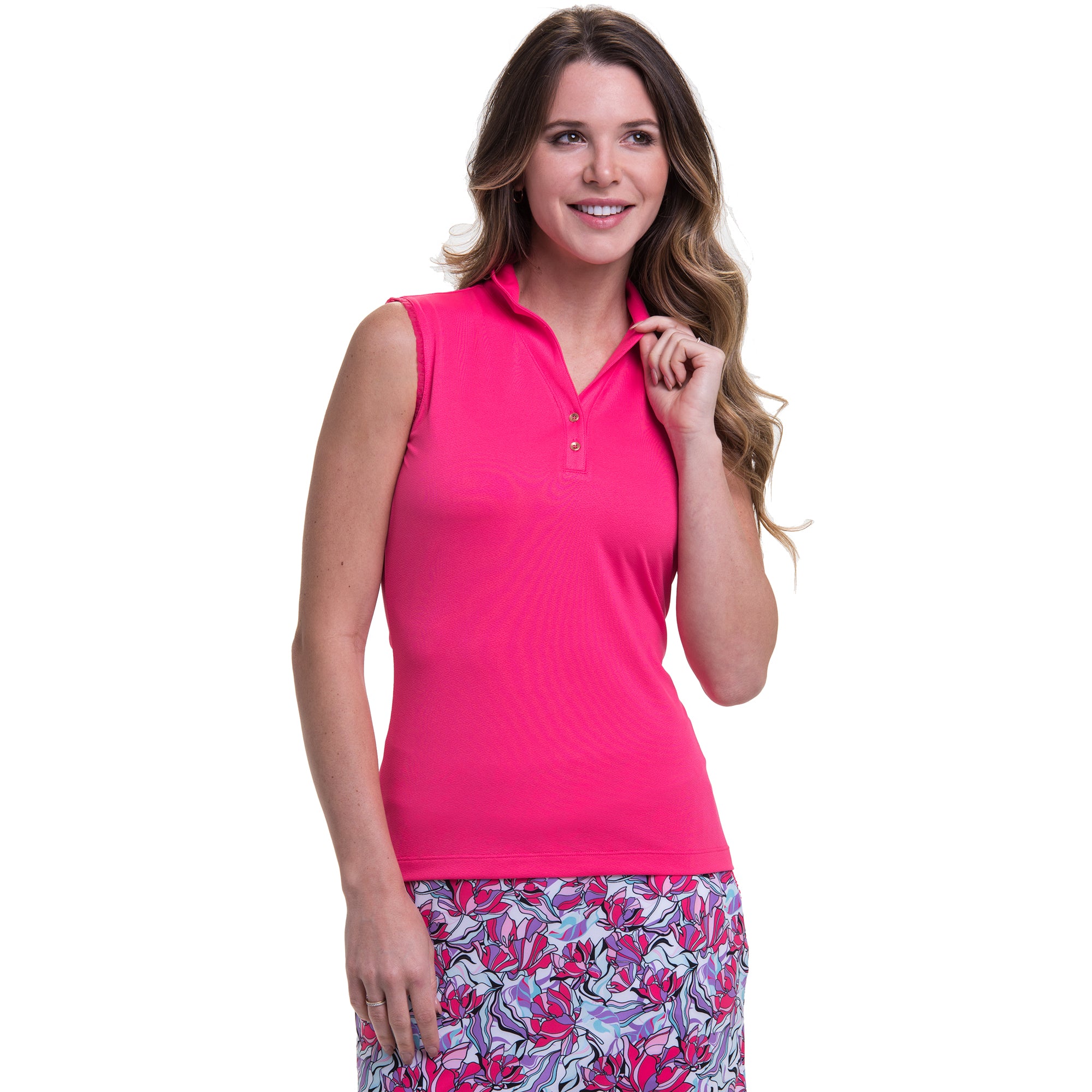 EP New York Shawl Collar Rosette Women's Golf Polo Shirt - Stylish & Comfortable Ladies Golf Apparel for Course & Casual Wear
