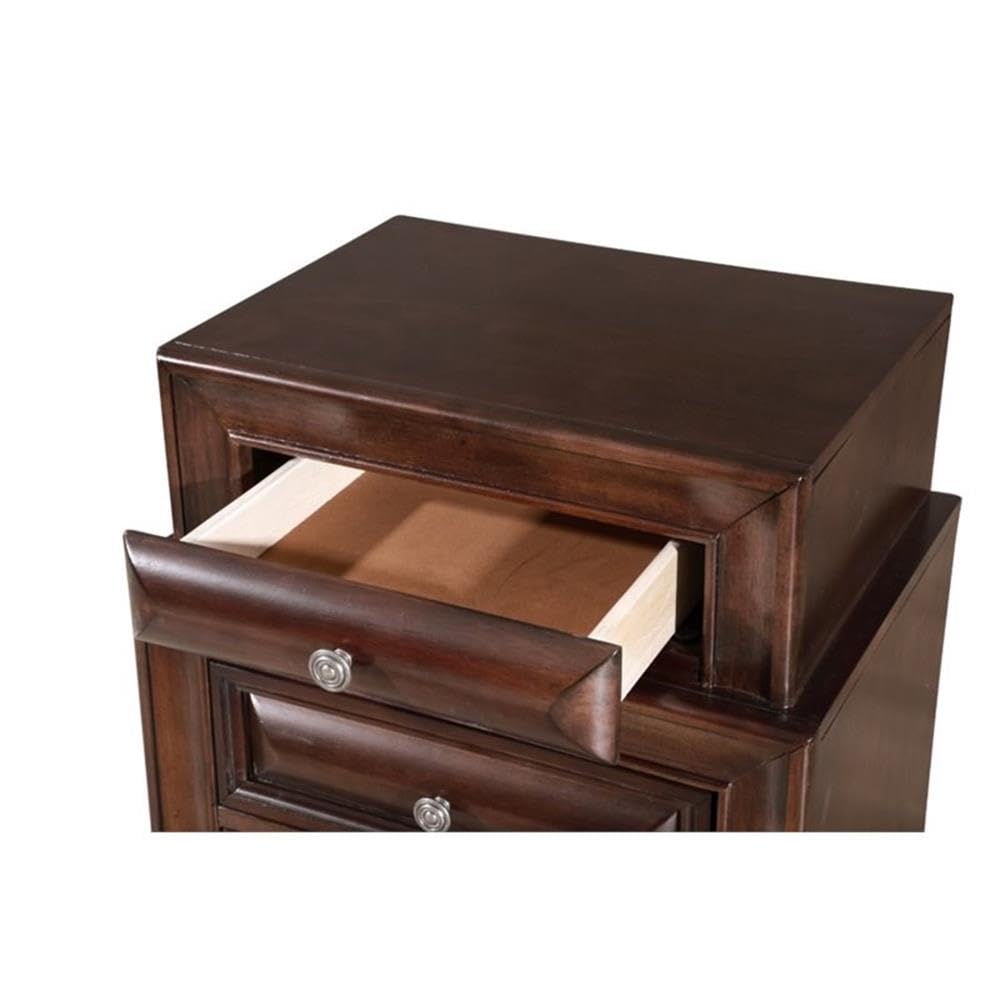 Glory Furniture LaVita 3-Drawer Nightstand in Cappuccino Finish - Bedside Table for Bedroom, Living Room & Guest Room Storage
