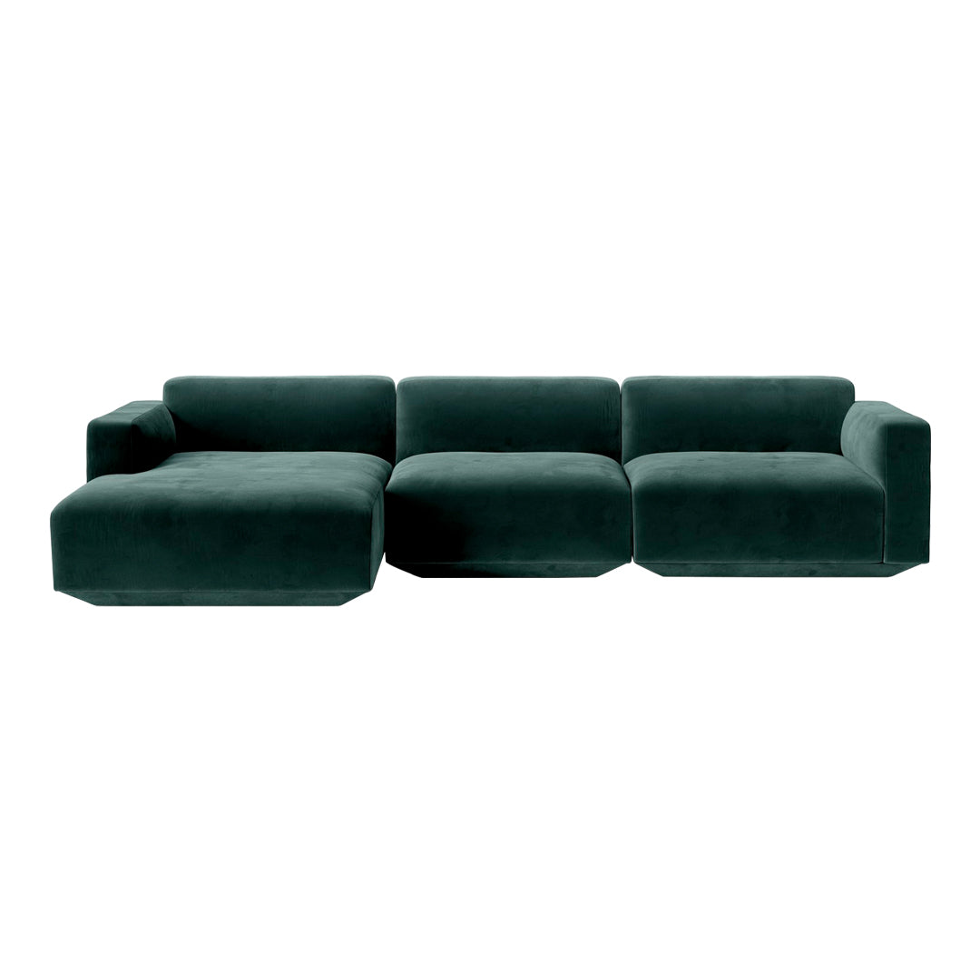 Develius Models E & F 3-Seater Sofa with Chaise Lounge - Modern Living Room Furniture for Small Spaces, Apartments & Home Theater Seating