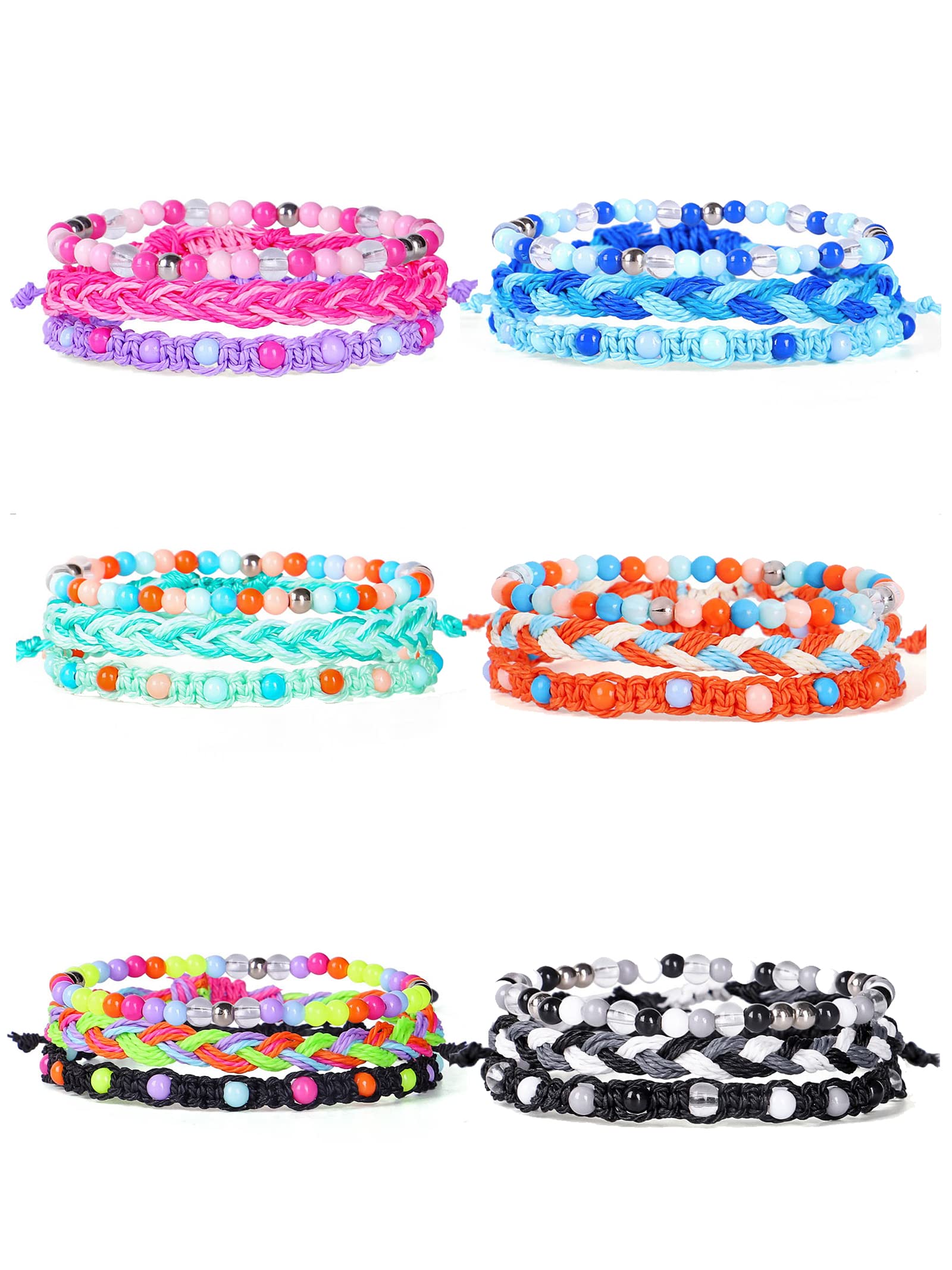 Boho Waterproof Braided String Bracelets for Women - Pack of Friendship & Surfer Wave Bracelets - Summer Jewelry Gifts for Teen Girls - Perfect for Beach, Music Festivals & Everyday Wear