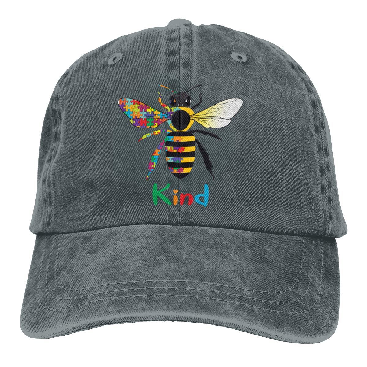 Vintage Be Kind Autism Awareness Denim Cowboy Baseball Cap - Adjustable Trucker/Dad/Golf/Fishing Hat for Men & Women - Perfect for Outdoor Activities, Casual Wear & Awareness Events