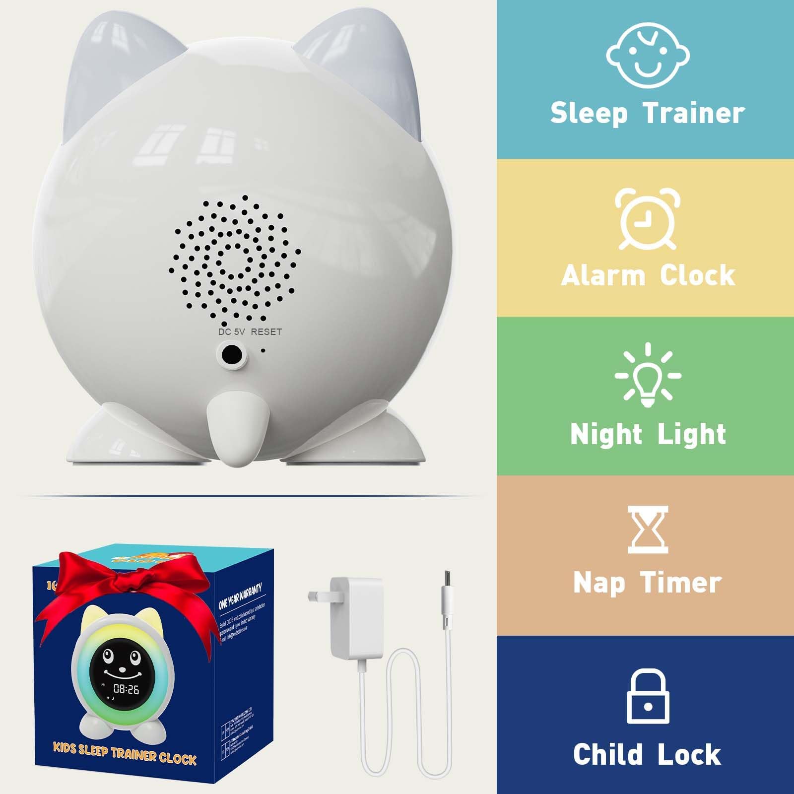 I·CODE OK to Wake Kids Alarm Clock - Toddler Sleep Training Clock with Night Light & Nap Timer | Perfect Gift for Boys & Girls Ages 2-10 | Helps Establish Healthy Sleep Routines for Preschoolers & School-Aged Children