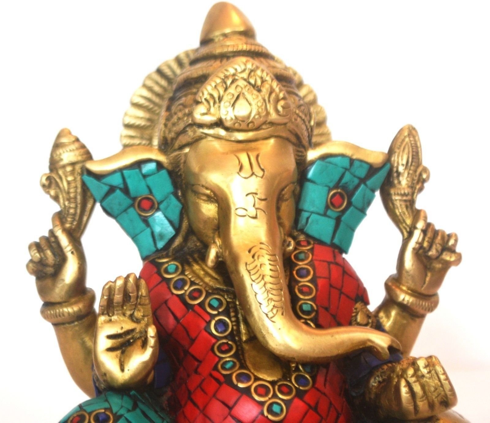 Handmade Brass Ganesha Statue - Hindu God Ganesh Idol for Home Decor, Diwali Puja & Spiritual Gifts | Perfect for Altar Display, Office Desk & Festival Decorations