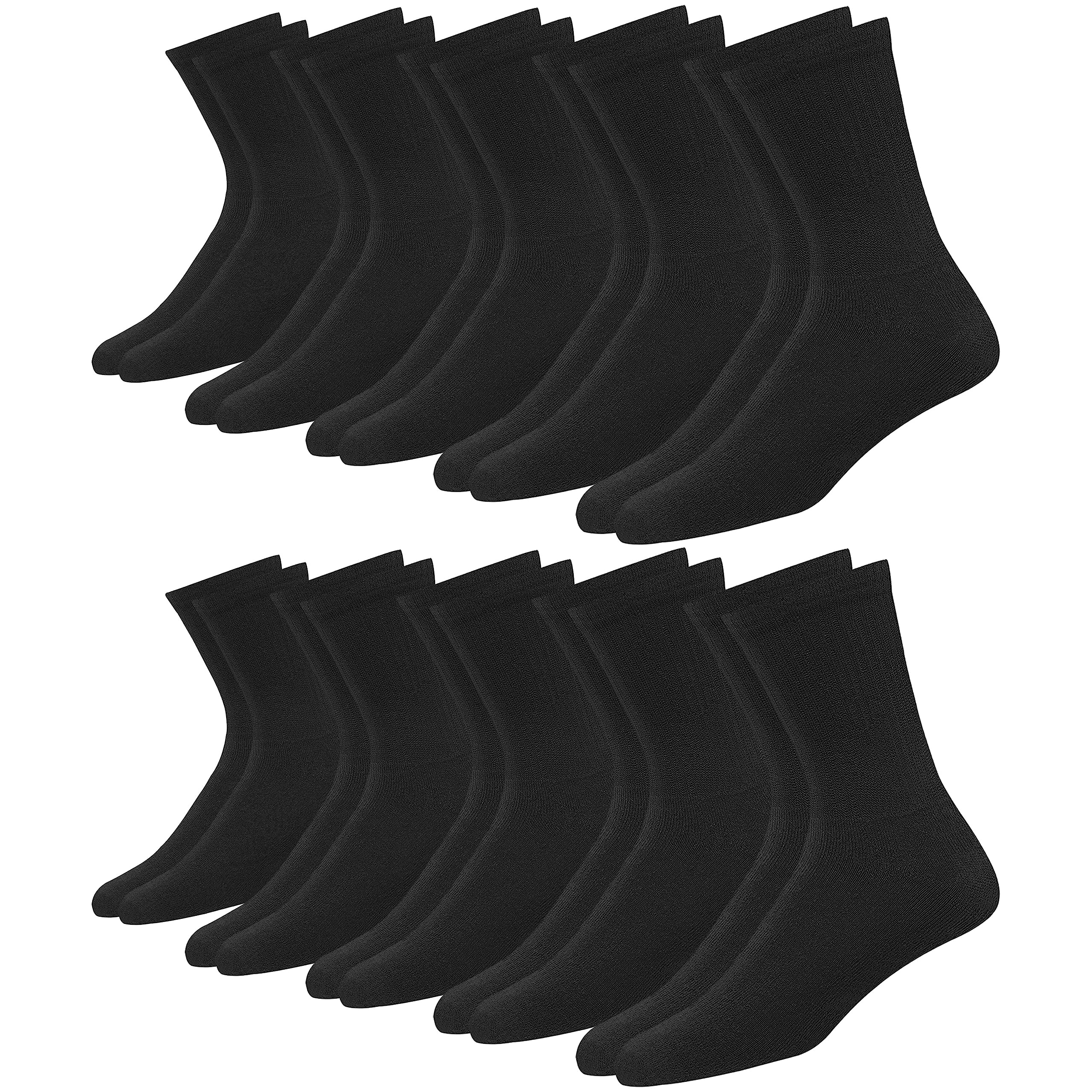 Men's Athletic Cushioned Crew Socks 10-Pack - Breathable Moisture-Wicking Sports Socks for Running, Gym & Workout - 10 Pairs Comfortable Performance Socks