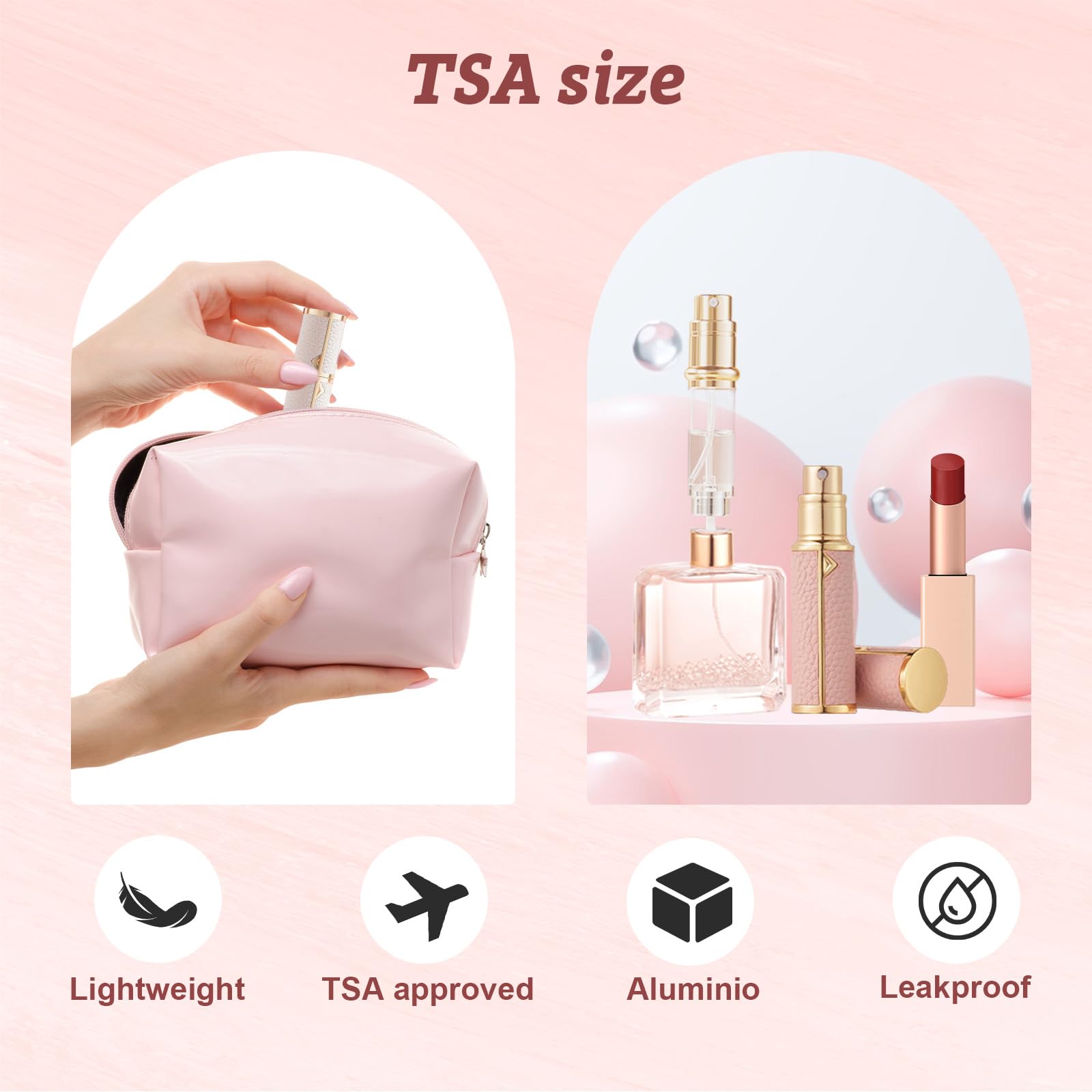 Refillable Travel Perfume Bottle 5ml - Portable Mini Cologne Atomizer Sprayer, TSA Approved Empty Perfume Dispenser for Purse & Pocket - Perfect for Airplane, Gym, Office & On-the-Go Use (Black)
