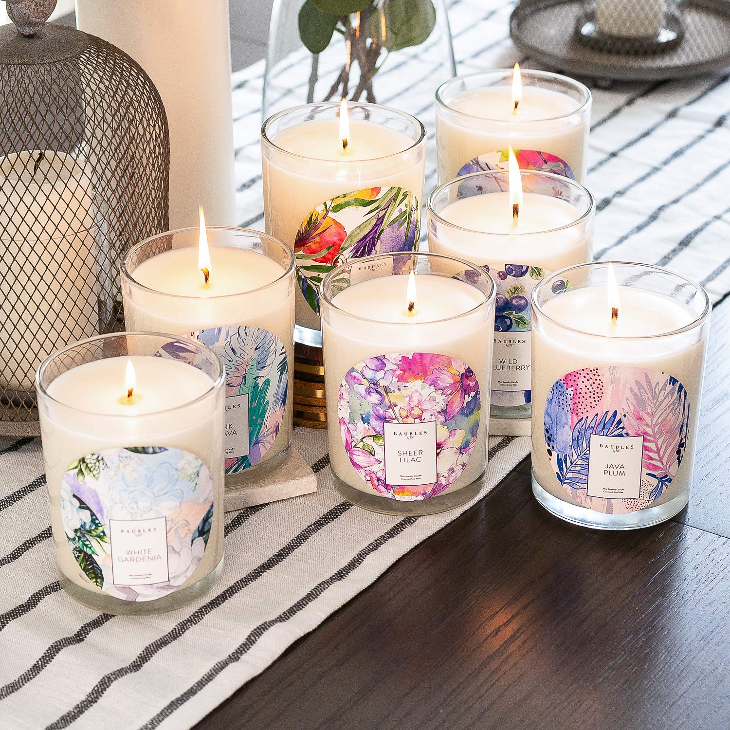 Baubles Java Plum Scented Premium Candle with Hidden Surprise Earring | 18 oz Large Soy Candle | Made in USA | Parrafin-Free | Perfect for Home Decor, Romantic Gifts & Self-Care Relaxation