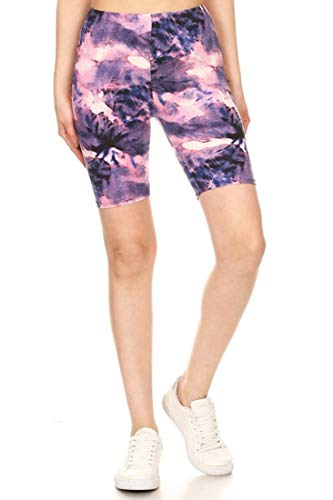 NioBe Women's High Waist Printed Fashion Biker Shorts - Yoga, Workout, Running & Casual Wear
