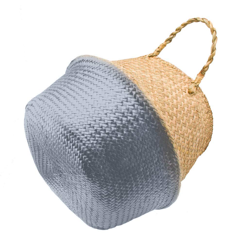 Natural Seagrass Woven Storage Basket - Eco-Friendly Rattan Organizer for Clothes, Toys, Plants & Home Decor | Perfect for Bedroom, Bathroom, Nursery & Living Room Organization