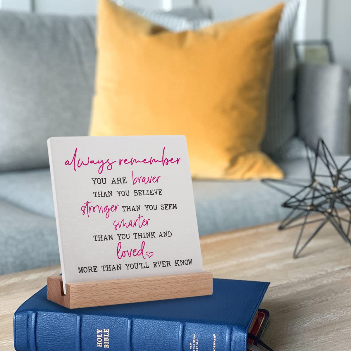 Inspirational Quote Gifts for Women - Motivational Plaque with Positive Sayings for Friends, Coworkers, Bestie, Son, Daughter, Niece, Nephew - Office & Home Desk Decor - Perfect for Encouragement, Graduation Gifts & Work Motivation
