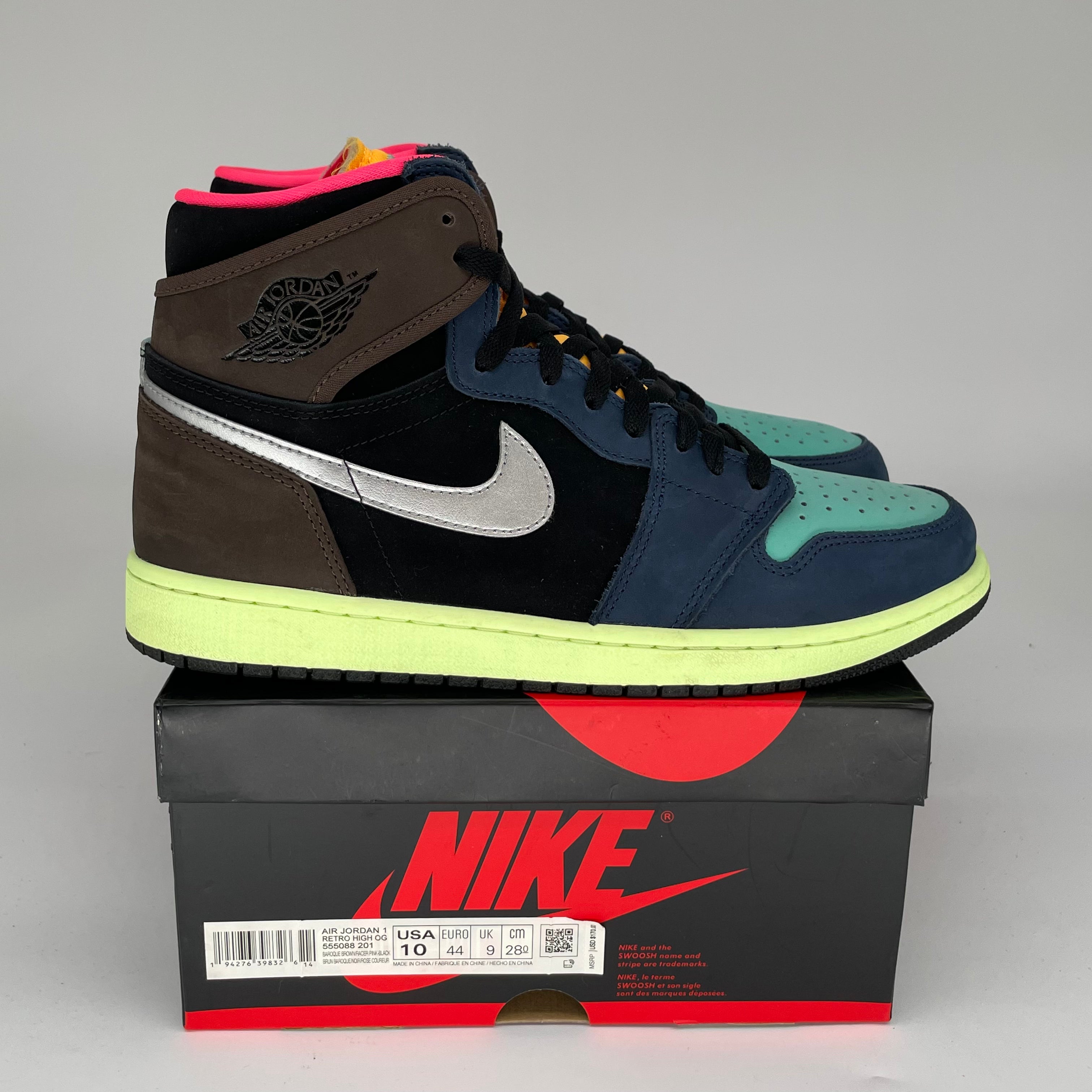AIR JORDAN 1 BIO HACK Sneakers Men's Size 10 - 555088-201 Retro High OG Basketball Shoes for Streetwear & Casual Outfits