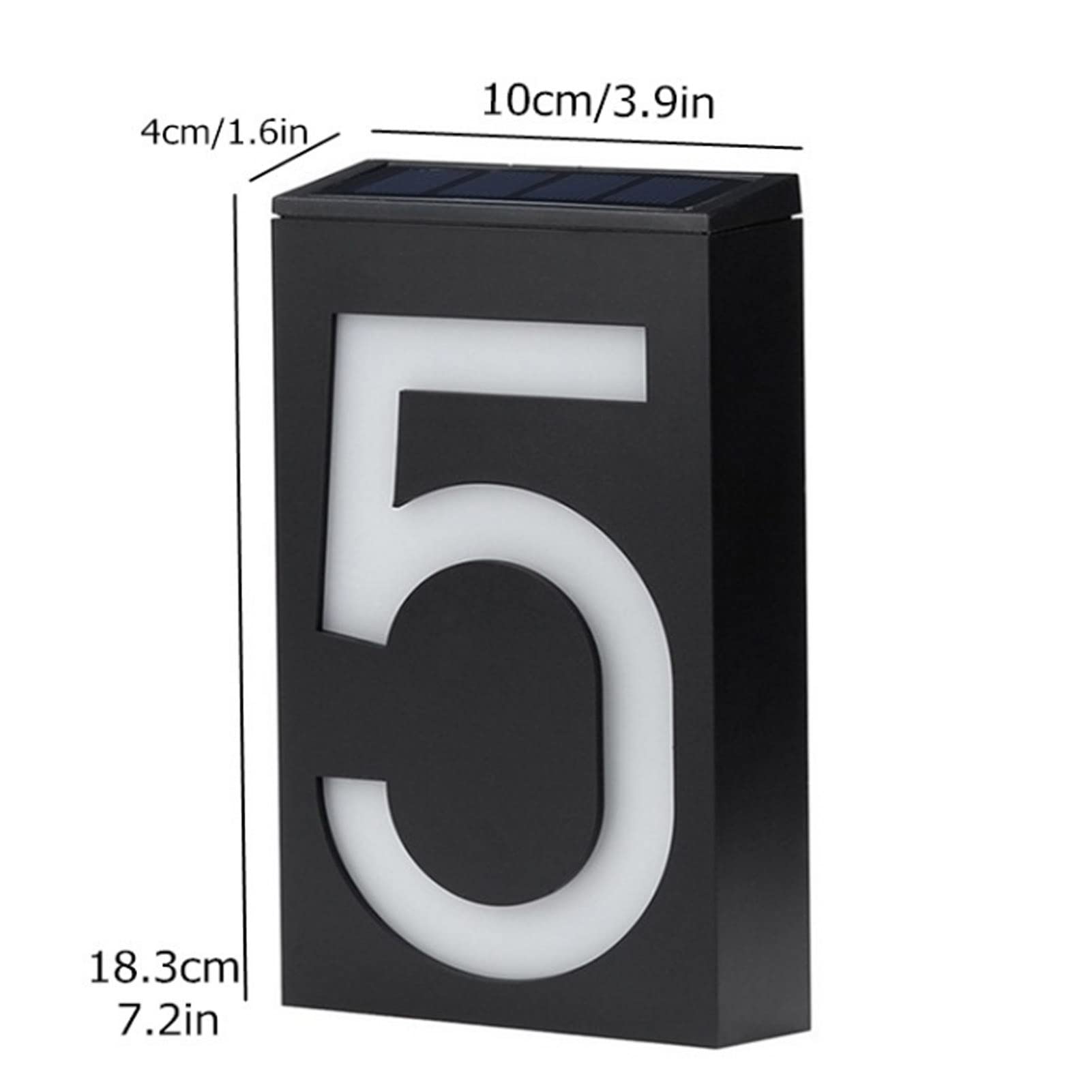 Solar Powered LED House Number Light - Waterproof Outdoor Address Plaque Sign for Home, Garden, Yard & Street (3 Digit Numbers) - Perfect for Nighttime Visibility & Curb Appeal