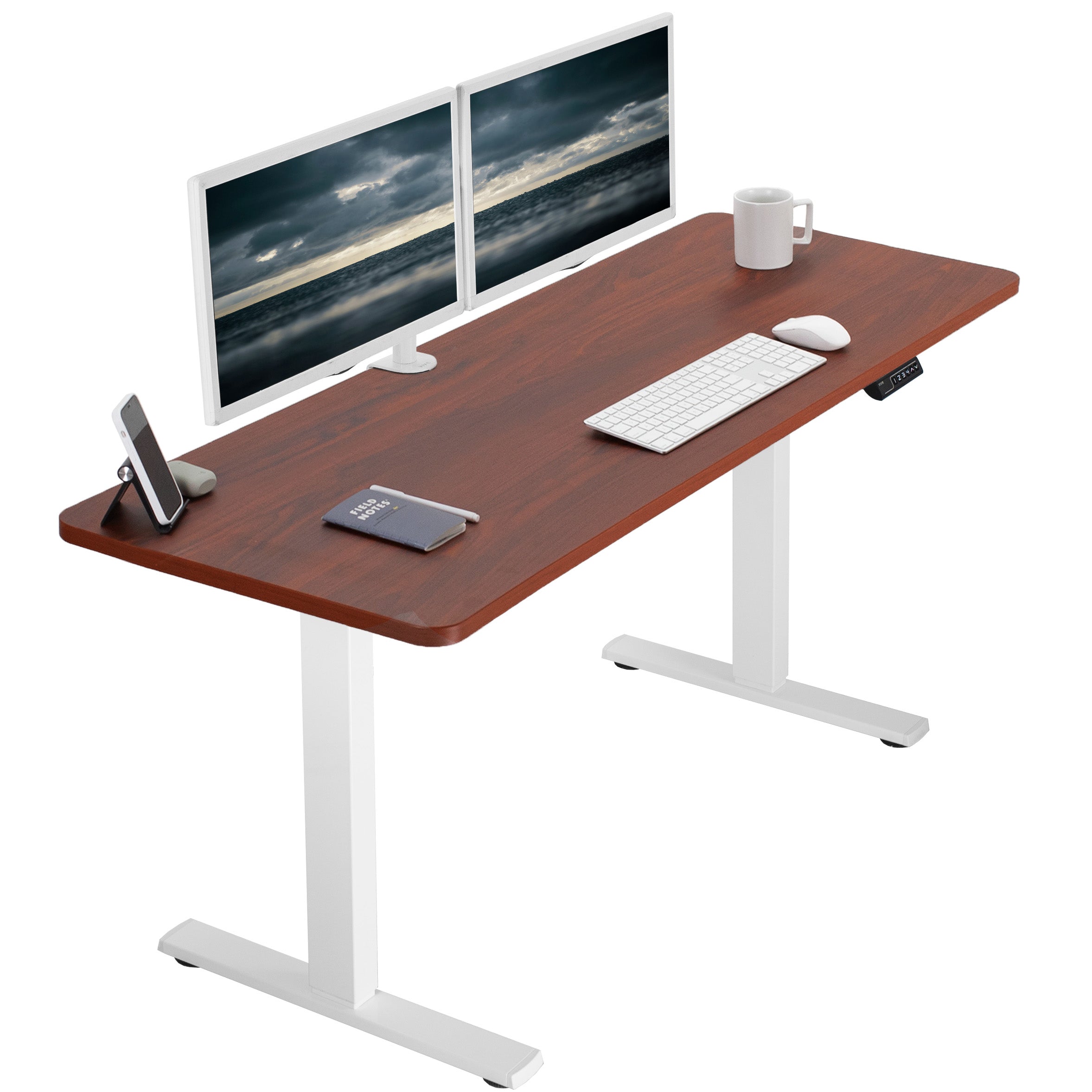 1B Solid Top Series Single Motor Electric Standing Desk with Push Button Memory Controller - Perfect for Home Office, Gaming & Workspace Ergonomics