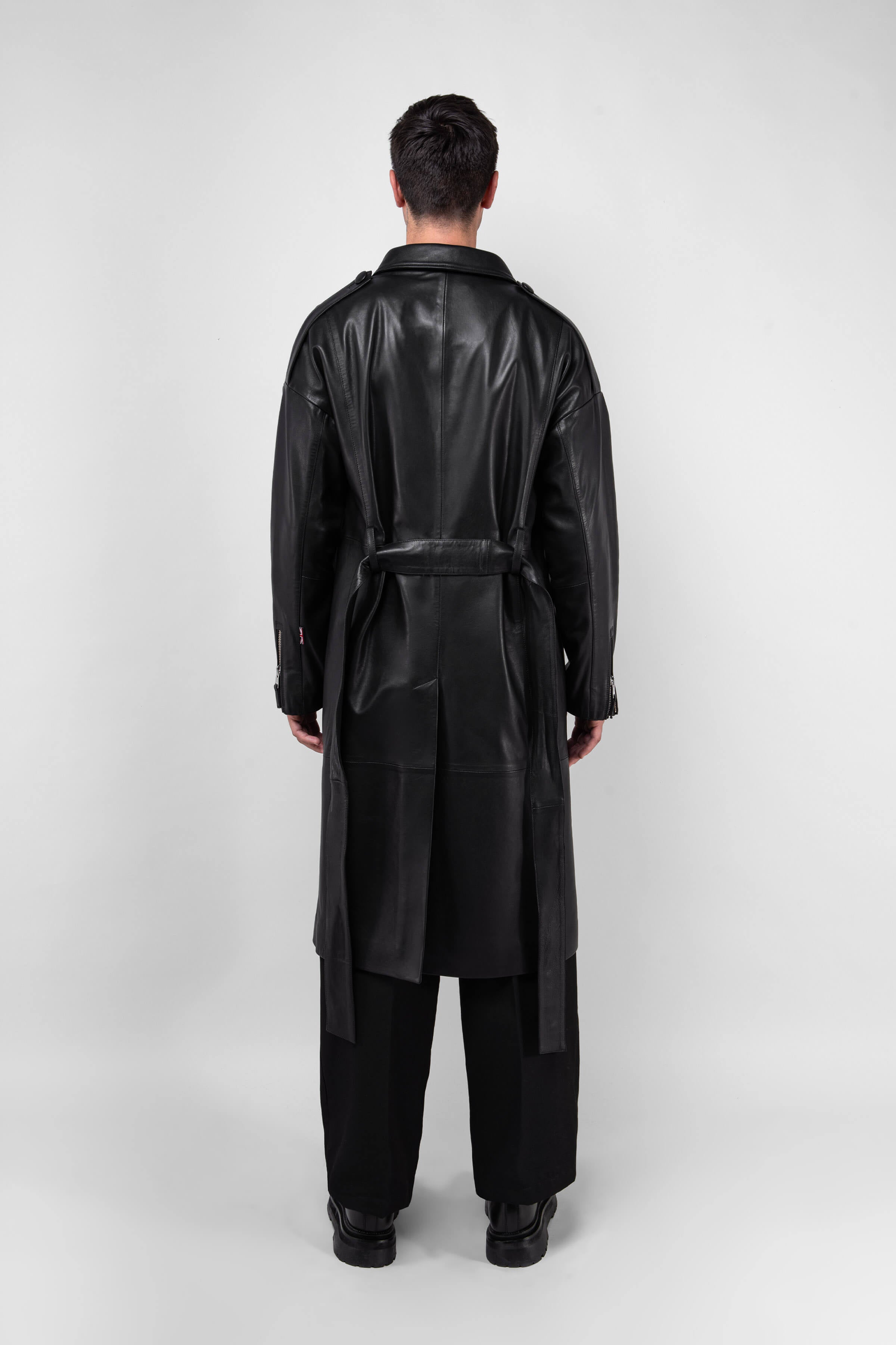Men's Drop Shoulder Leather Trench Coat - Stylish Waterproof Outerwear for Fall & Winter | Perfect for Business, Dating & Formal Occasions