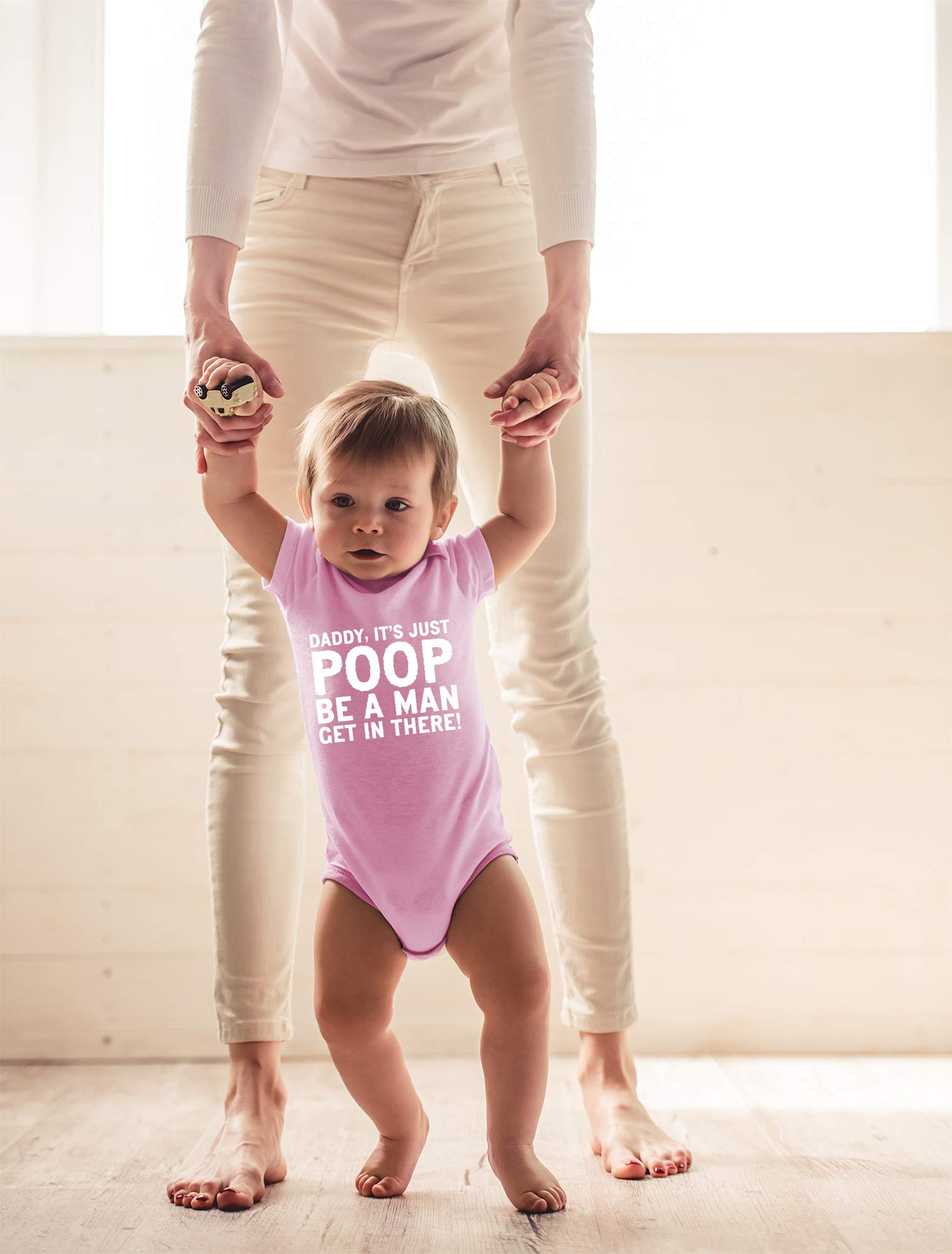 Funny Baby Bodysuit - 'Daddy, It's Just Poop' Newborn Onesie for Boys & Girls | Cute Infant Outfit for Playtime & Photo Shoots | CBTwear