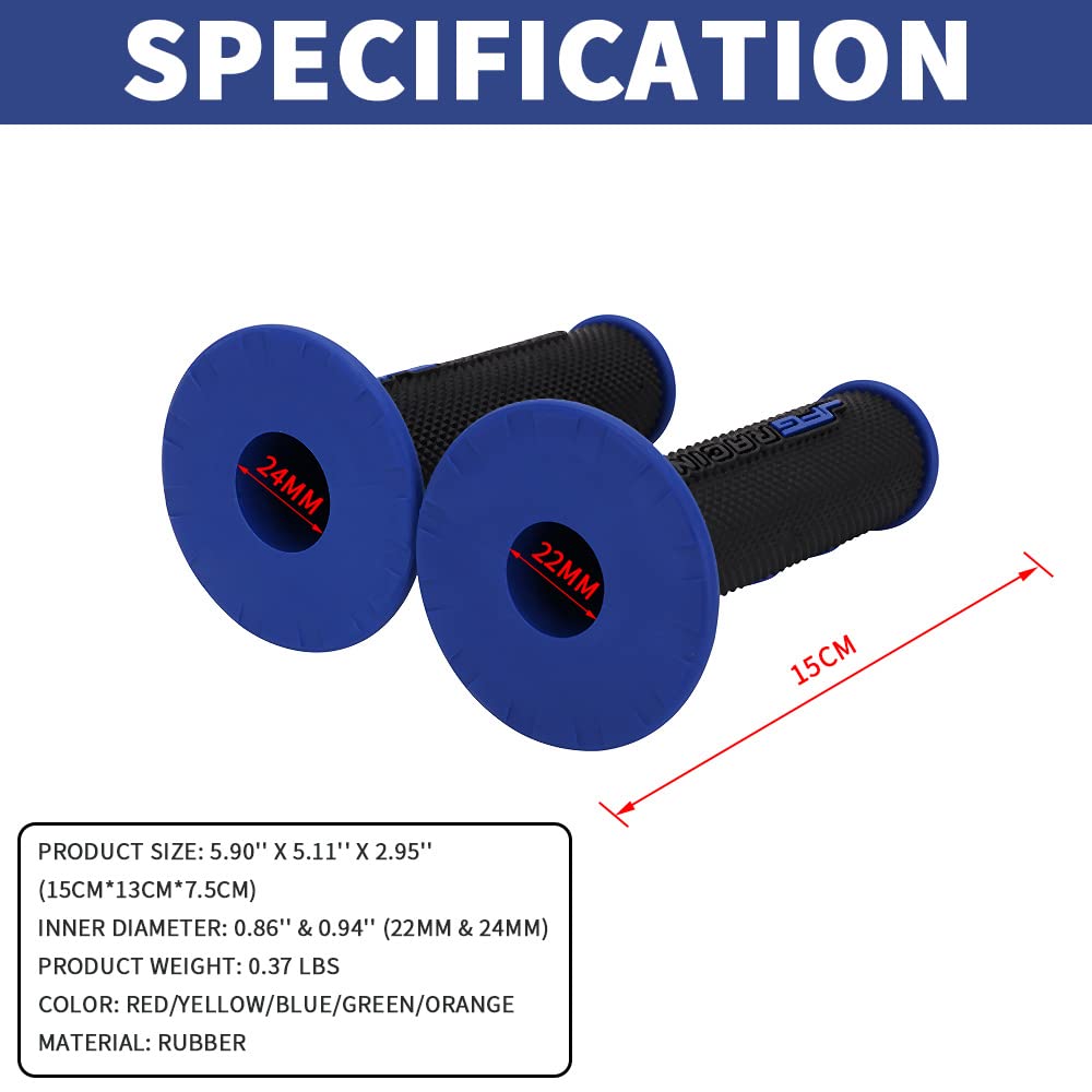 JFG RACING Dirt Bike Handlebar Grips & Cross Bar Pad Kit - 7.87