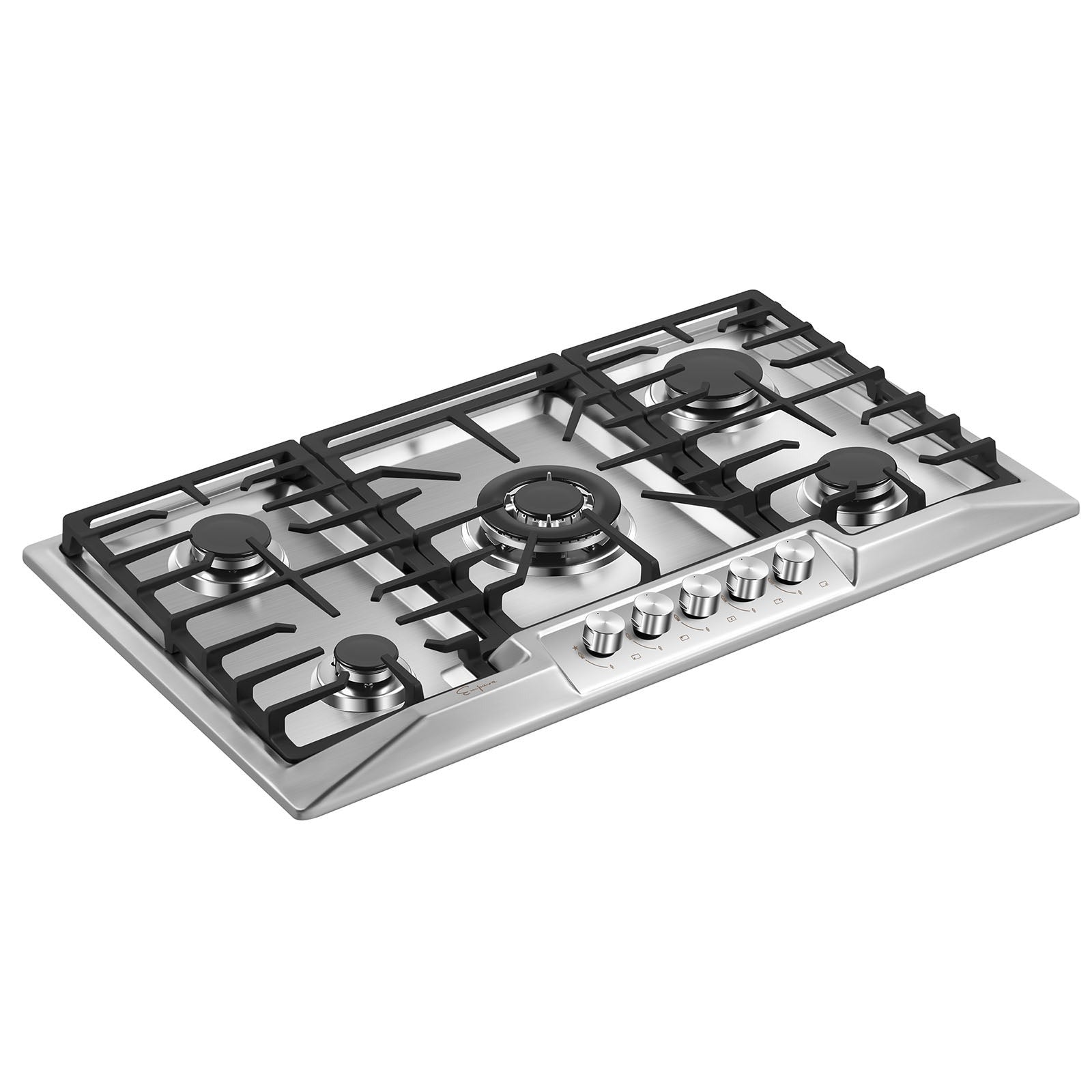 Empava 36-Inch 5-Burner Built-In Gas Cooktop - Stainless Steel, Sealed Burners (Model 36GC23) - Perfect for Modern Kitchens, Home Chefs & Entertaining
