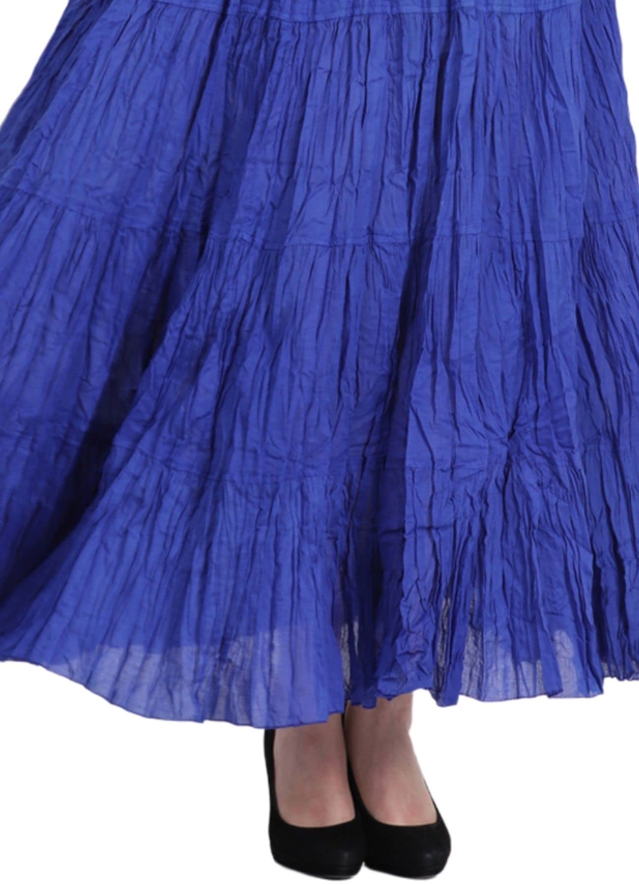 Wevez Tribal Belly Dance 12 Yard Cotton Skirt - Flowy Bohemian Skirt for Dance Performances, Festivals & Costume Parties