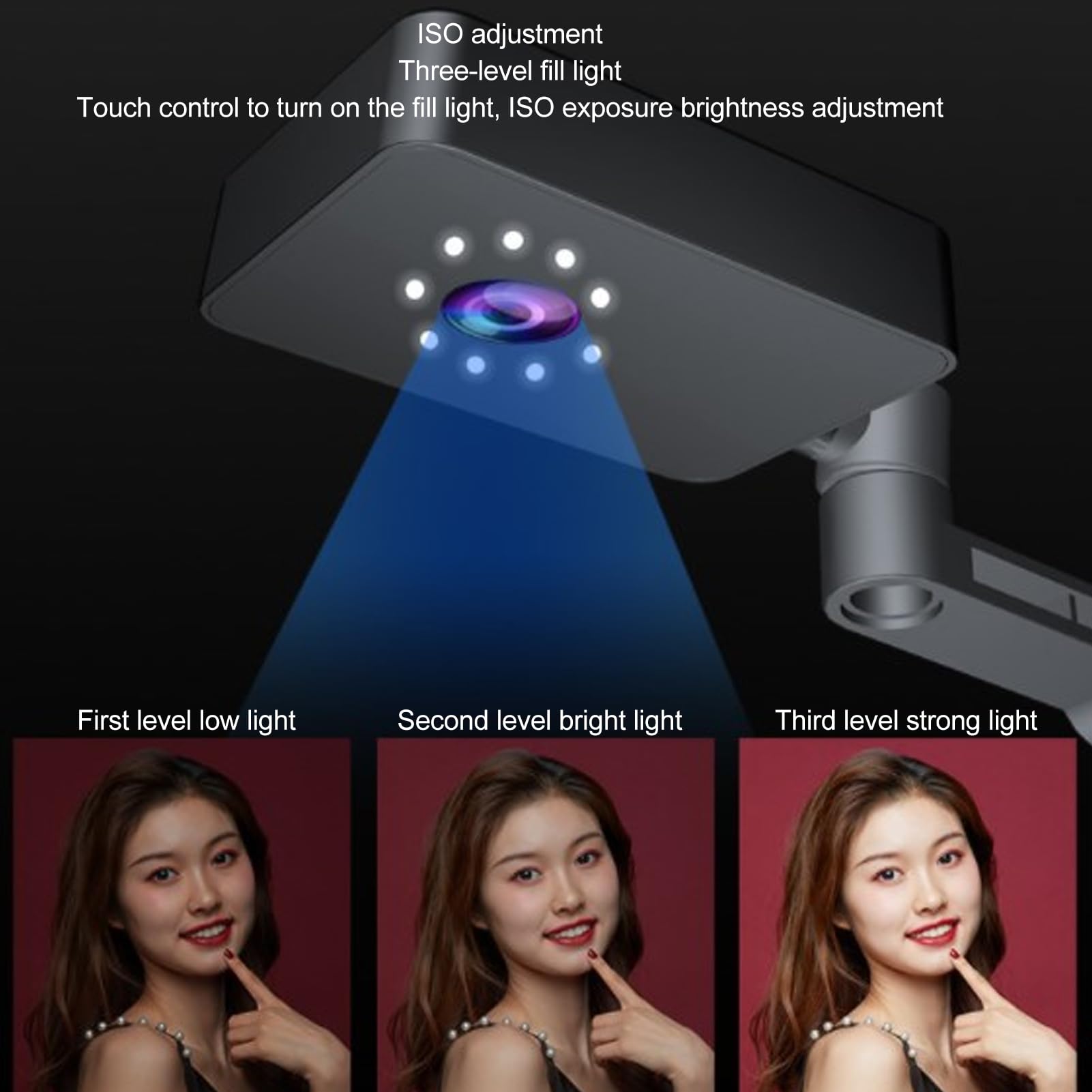4K Ultra HD USB Document Camera - Foldable 360° Rotating Scanner with Adjustable Base & 3-Level LED Lighting | Portable for Windows, Mac OS X & Chrome | Perfect for Online Teaching, Remote Work & Document Digitizing