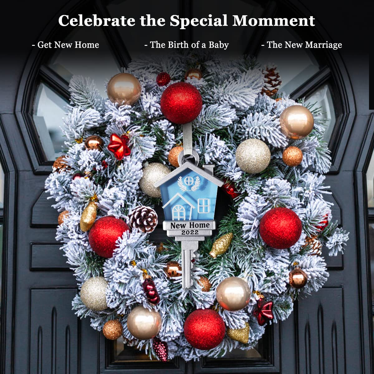 2022 New Home Key Ornament - First Home Christmas Keepsake, Housewarming Gift for New Homeowners, Personalized Tree Hanging Decoration - Perfect for Christmas Celebrations & New Home Welcoming Parties