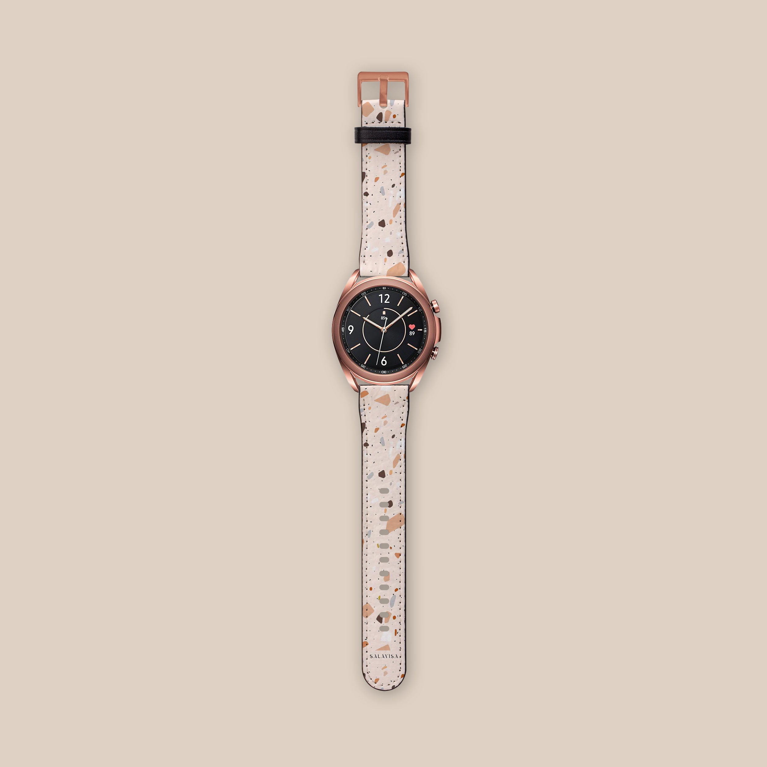 Pink Terrazzo Galaxy Watch Band for Samsung Galaxy Watch 5/4/3 - Stylish Durable Silicone Strap for Women, Perfect for Workouts, Running & Everyday Fashion Accessory