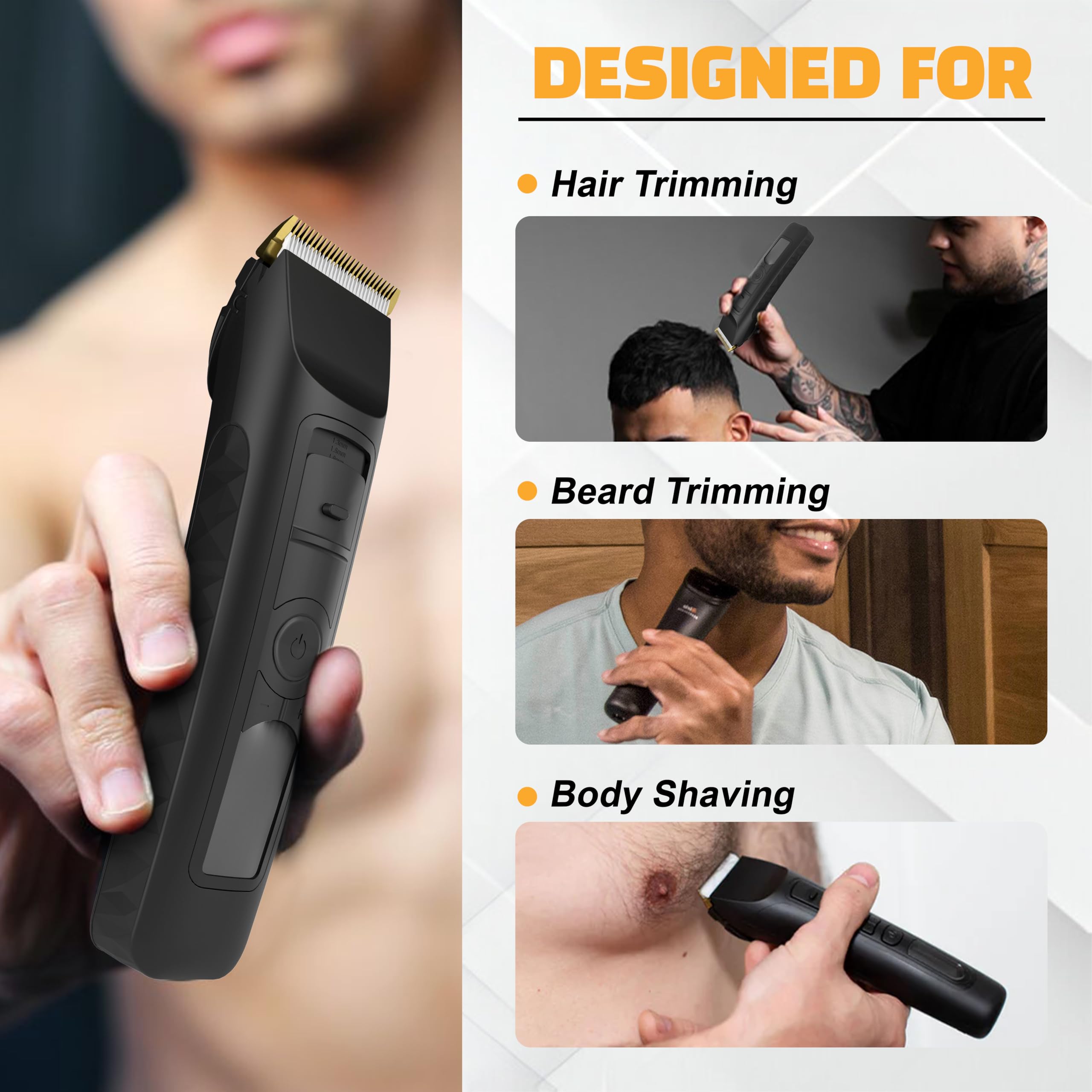 Brio Beardscape V2 Black Beard Trimmer Kit with Zero Blade, Body Blade & Pro Travel Case - Adjustable Ceramic Blade & Length Guards for Precision Grooming | Perfect for Travel, Home Use & Professional Barbers