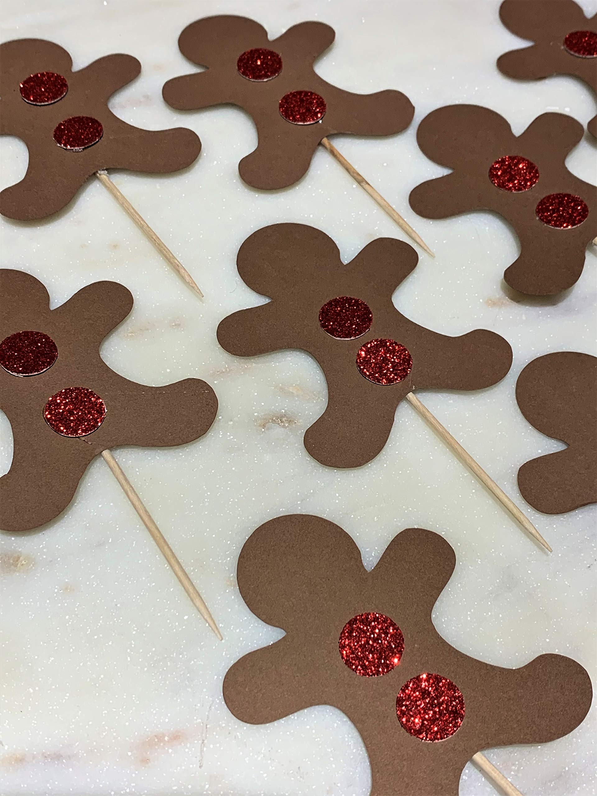 Festive Gingerbread Cupcake Toppers for Christmas & Holiday Parties - Perfect for Holiday Cupcakes, Christmas Desserts & Seasonal Baking Decorations