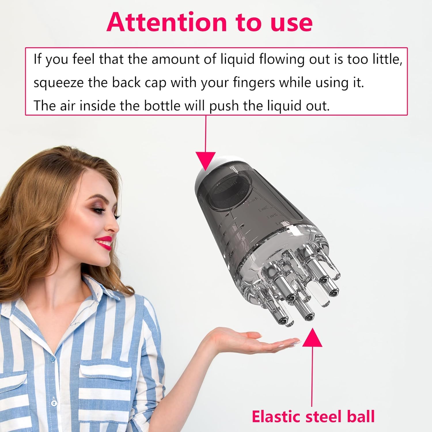 VASTRA ZONE Hair Oil Applicator Bottle with Scalp Massager - Ball Root Comb for Hair Growth & Treatment - Perfect for At-Home Hair Care & Salon Use (White)