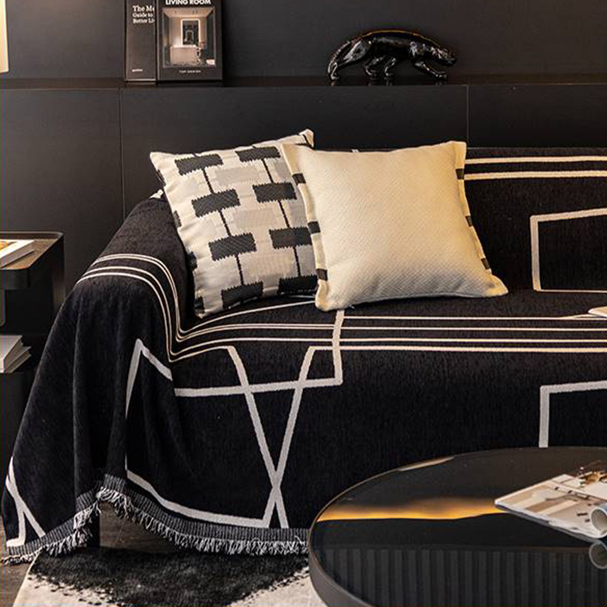 Abstract Lines Sofa Cover - Stretchable & Washable Slipcover for Living Room Furniture - Perfect for Home Decor, Pet Protection, and Daily Use