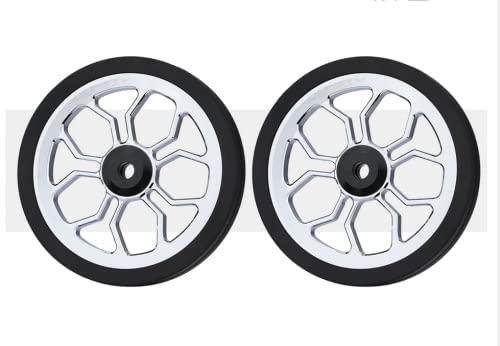 82mm Wide Easy Wheels for Brompton Folding Bike - Silver Replacement Wheels for Smooth Rolling & Easy Maneuvering - Perfect for Commuting, Travel & Urban Cycling