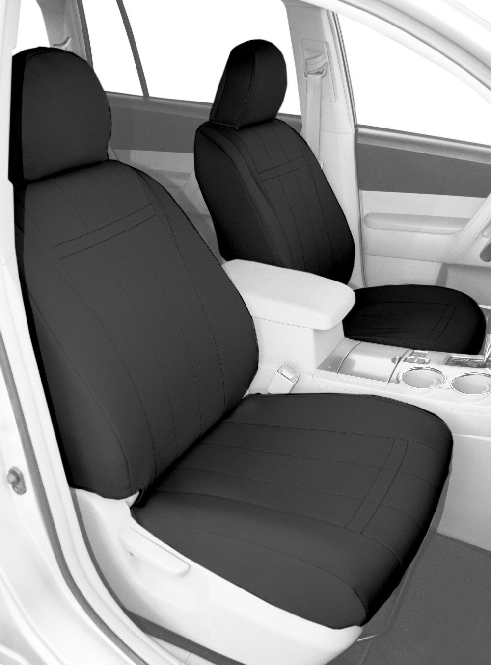 CalTrend Neoprene Seat Covers for 2006-2010 Dodge Charger - Charcoal Insert & Trim | Waterproof & Durable Front Bucket Seats | Perfect for Road Trips & Outdoor Adventures