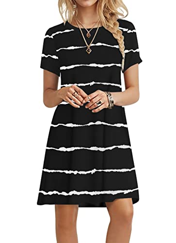Crewneck Dress-stripe Black