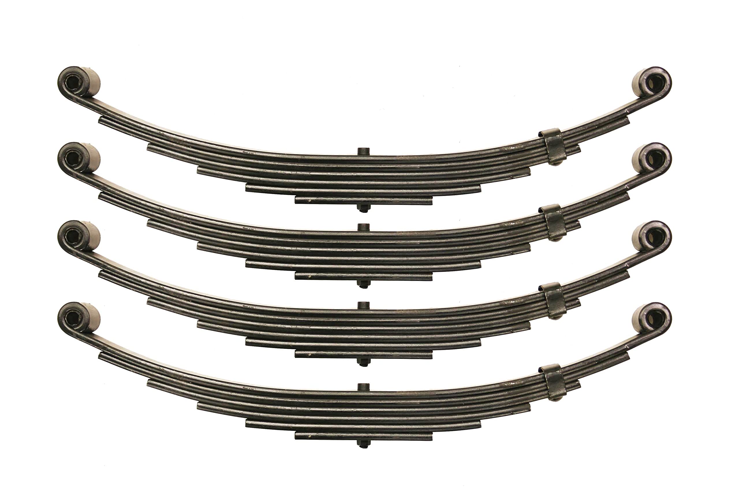 LIBRA Trailer Leaf Spring 6 Leaf Double Eye 3500# Capacity for 7000# 7K Axle - Set of 4 | Heavy Duty Suspension Replacement for Boat Trailers, Utility Trailers & RV Trailers