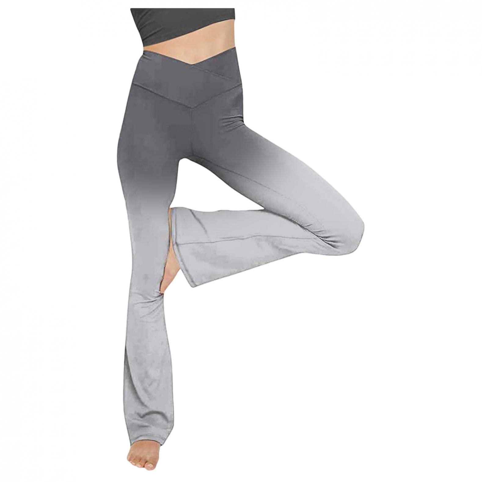 **AODONG Women's High Waisted Flare Leggings - Stretchy Crossover Yoga Pants for Workout, Casual & Elegant Style - Perfect for Yoga, Gym, Running & Everyday Wear**