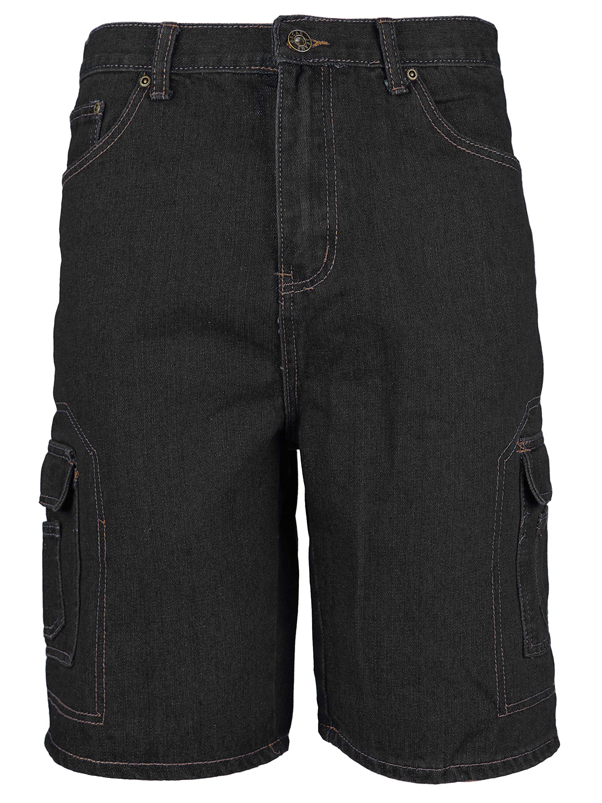 Vkwear Men's Cotton Stonewash Cargo Pocket Denim Jean Shorts - Comfortable Casual Summer Shorts for Outdoor Activities, Travel & Streetwear Fashion