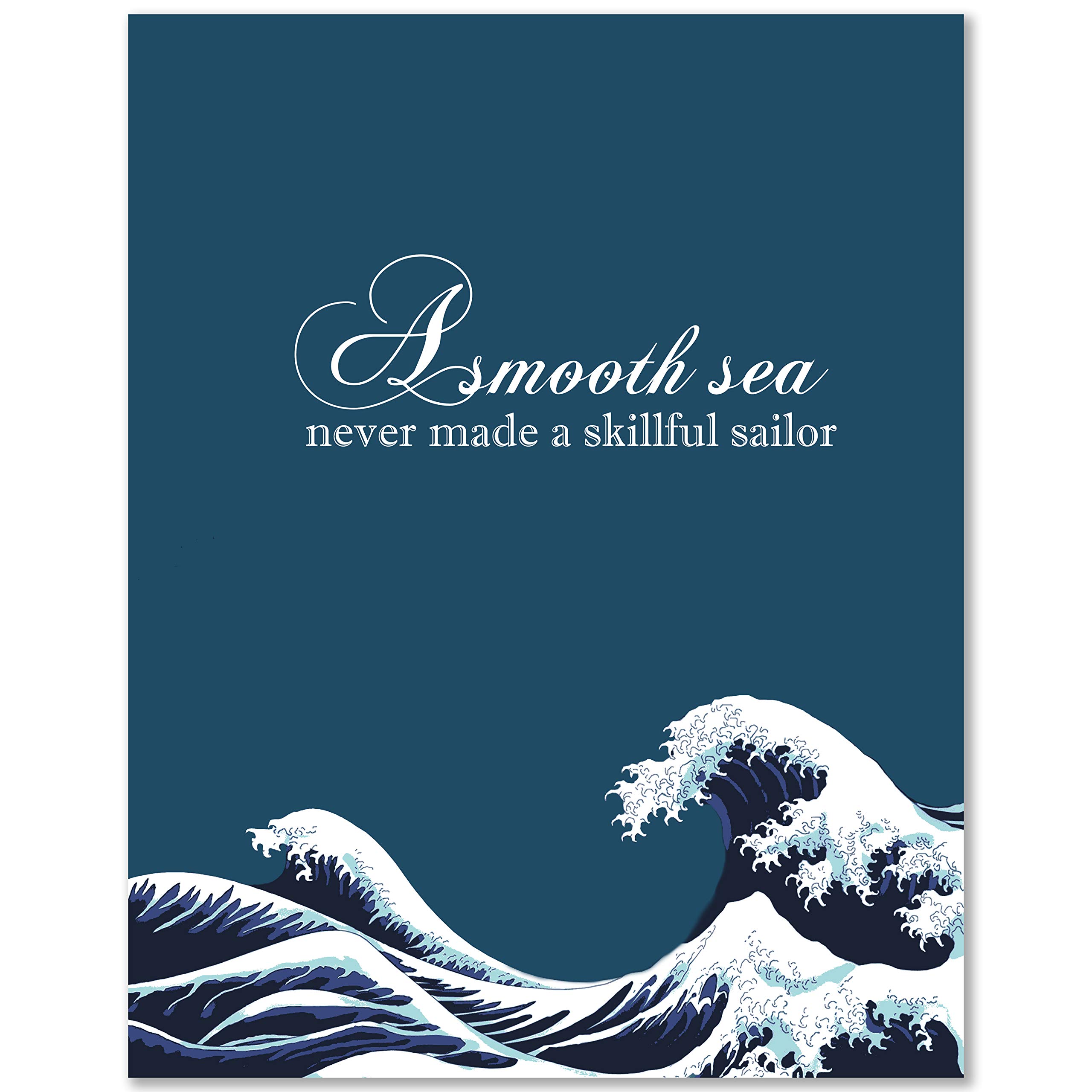 My Vinyl Story - Smooth Sea Motivational Wall Art Print (8x10 Inches) - Inspirational Quote Poster for Home, Gym, Office & Classroom Decor - Perfect Encouragement Gift for Graduation, Housewarming & Work Spaces