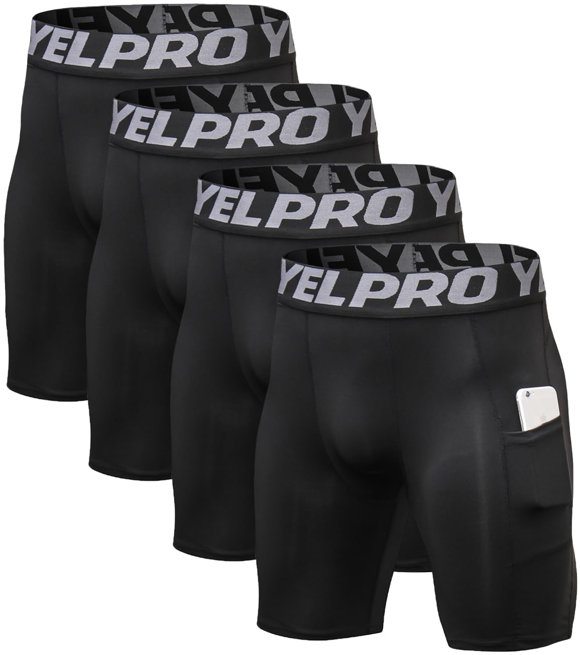 Queerier Men's Compression Shorts 1/3/4 Pack - Moisture Wicking Spandex Workout Underwear for Running, Gym & Sports - Breathable Athletic Base Layer Shorts for Cycling, Basketball & Training