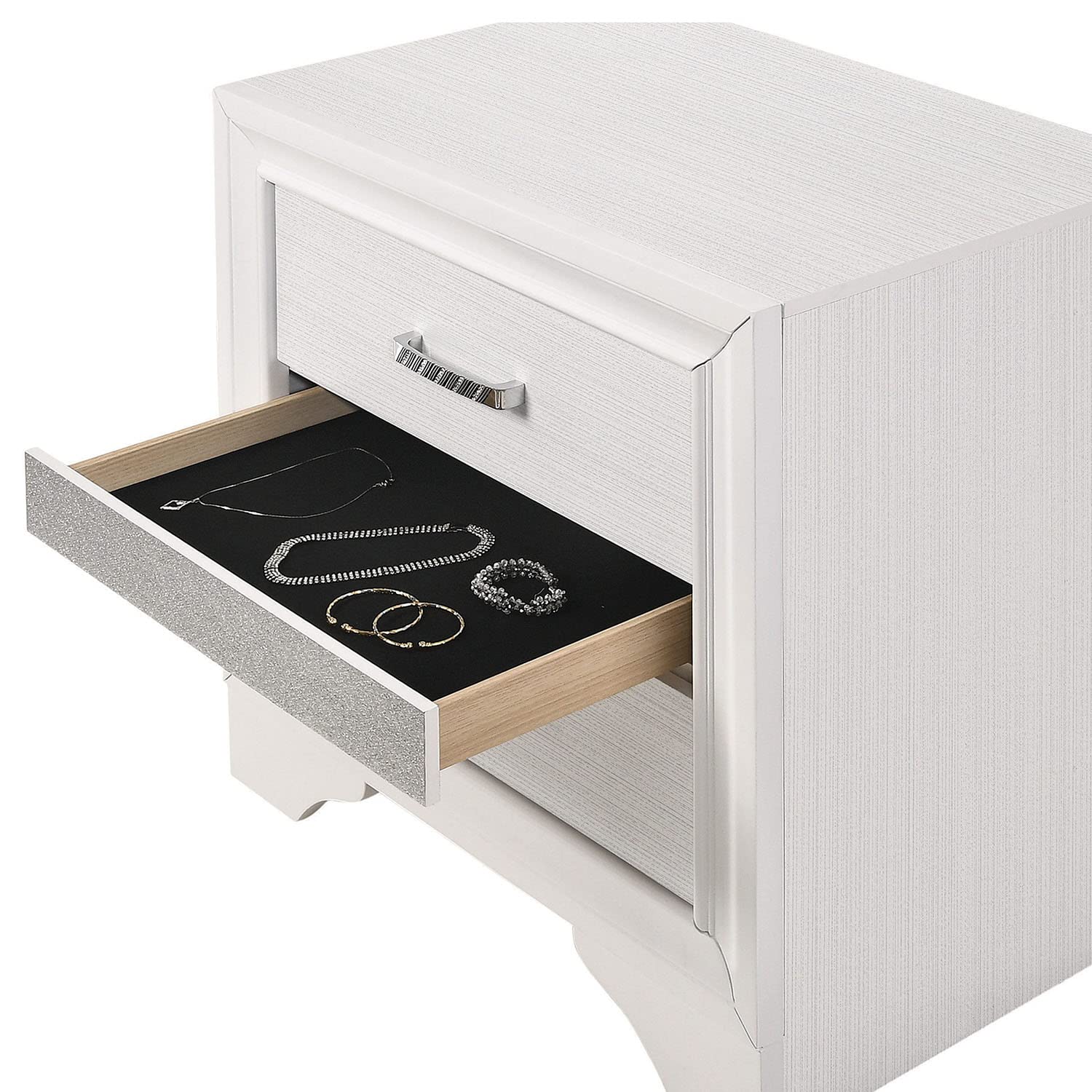Simple Relax 2-Drawer White Wooden Nightstand - Modern Bedside Table for Bedroom, Living Room & Nursery - Perfect for Storage & Décor