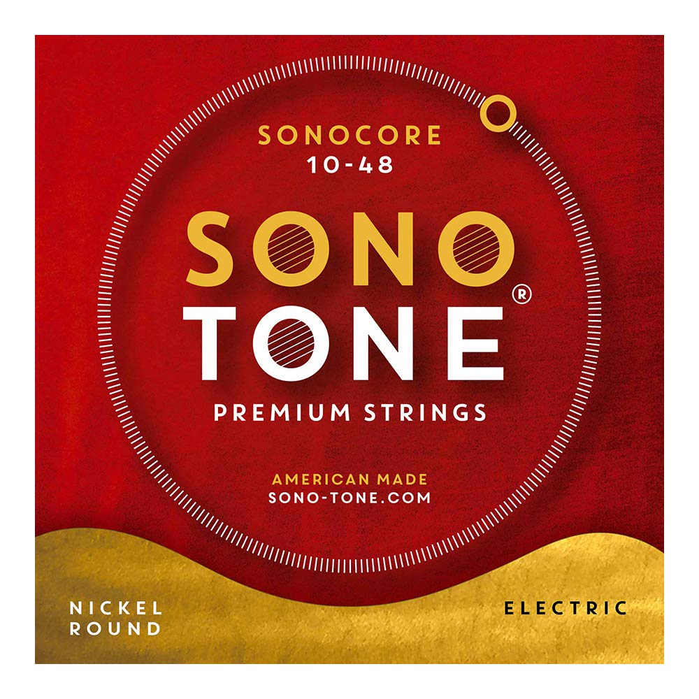 SonoTone SONOCORE 10-48 Light Electric Guitar Strings - Pure Nickel Alloy Wrap, Hand-Wound Round Core for Warm Smooth Tone & Enhanced Sustain | Perfect for Blues, Jazz & Rock Performances | Made in USA