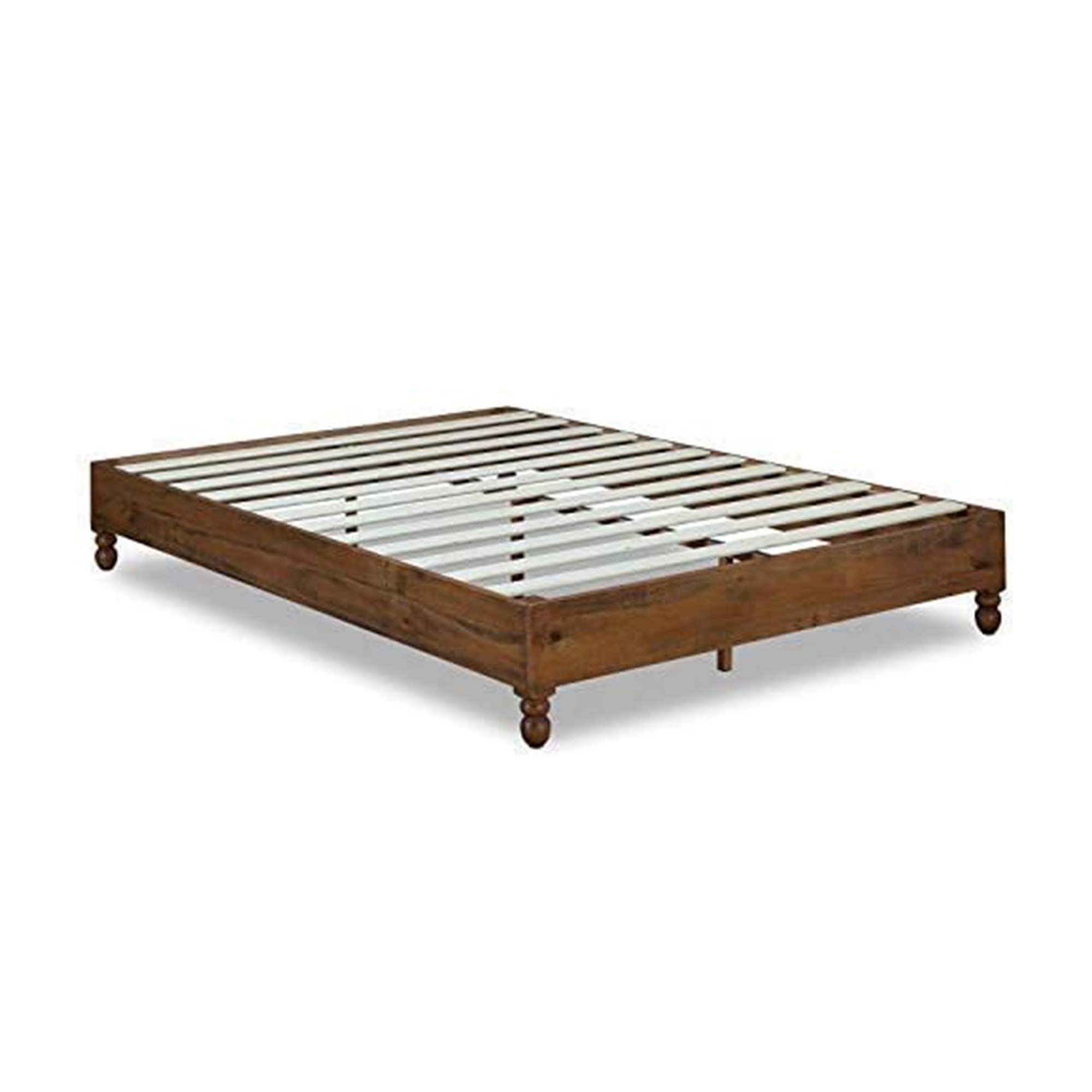 12 Inch Solid Wood Bed Frame - Rustic Style, No Box Spring Needed, Full Size, Natural Finish | Perfect for Farmhouse, Cottage & Vintage Bedroom Decor